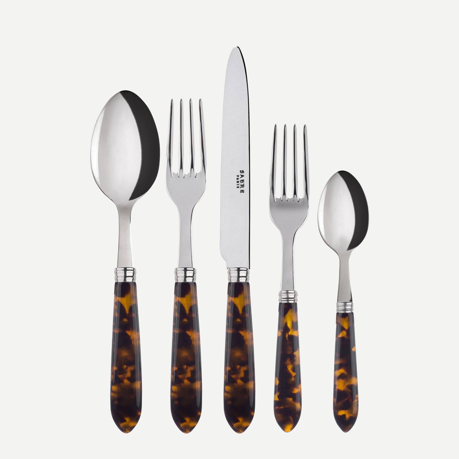 Tortoise, Faux Tortoise - 5 pieces cutlery set