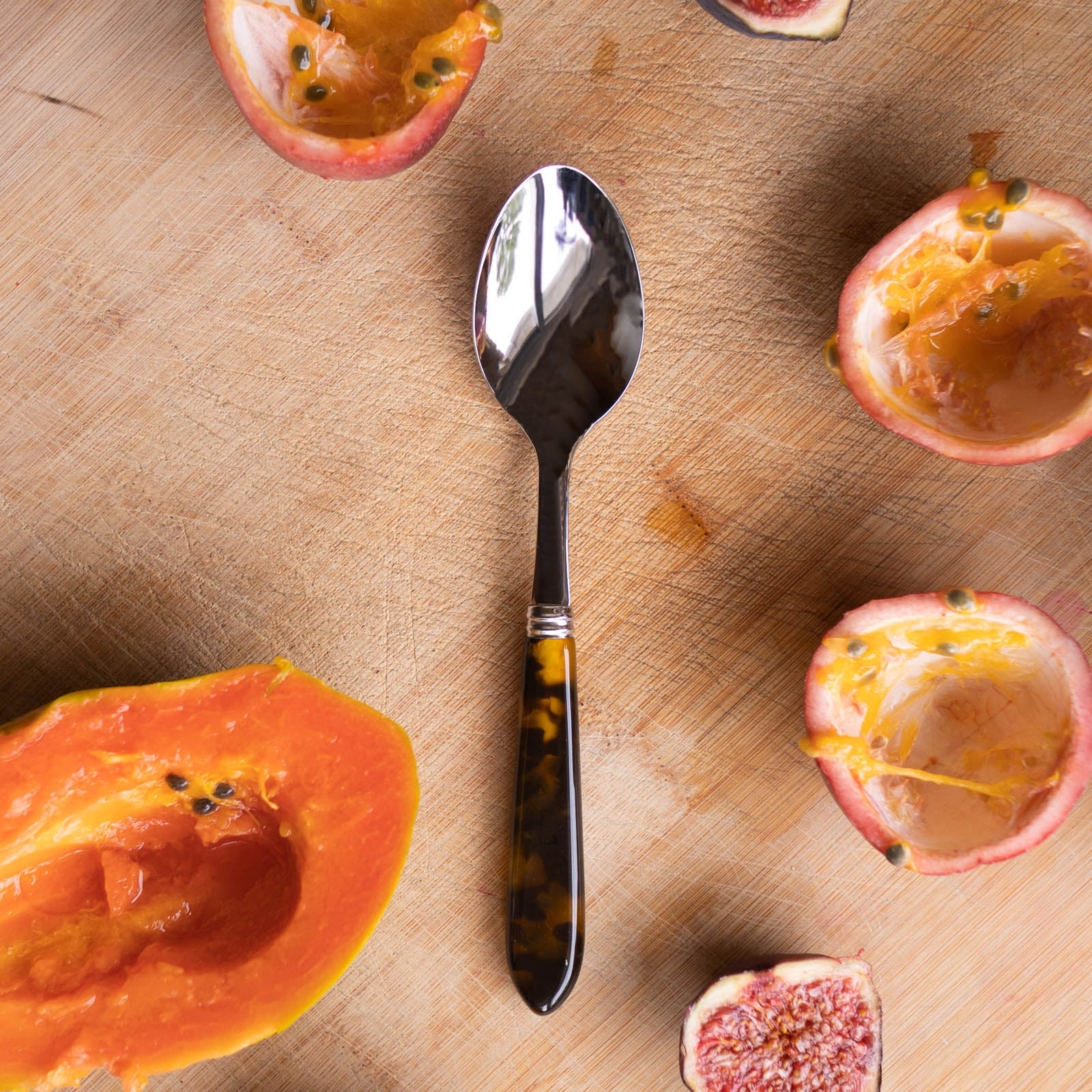 Tortoise, Faux Tortoise - 5 pieces cutlery set