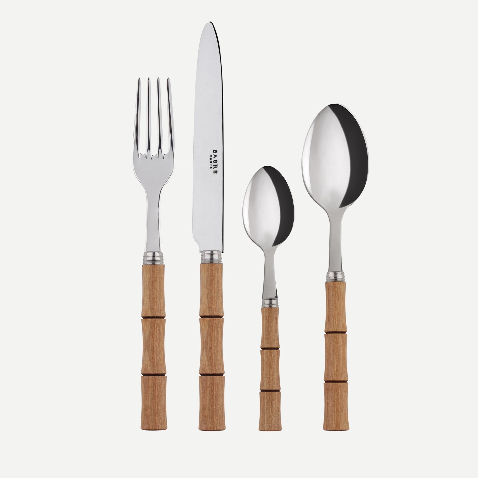 Bamboo, Light press wood - 4 pieces cutlery set