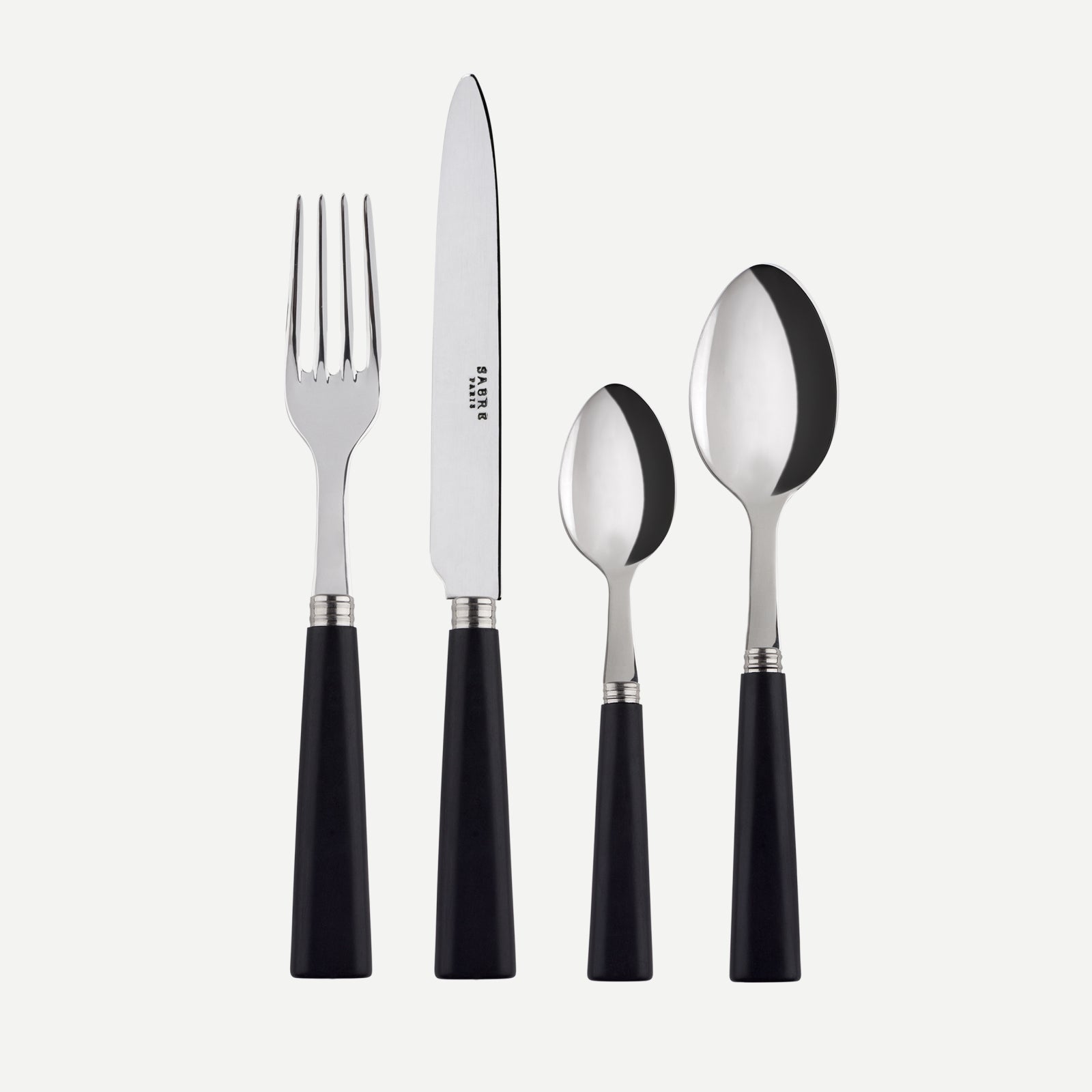 Nature, Black press wood - 32 pieces cutlery set
