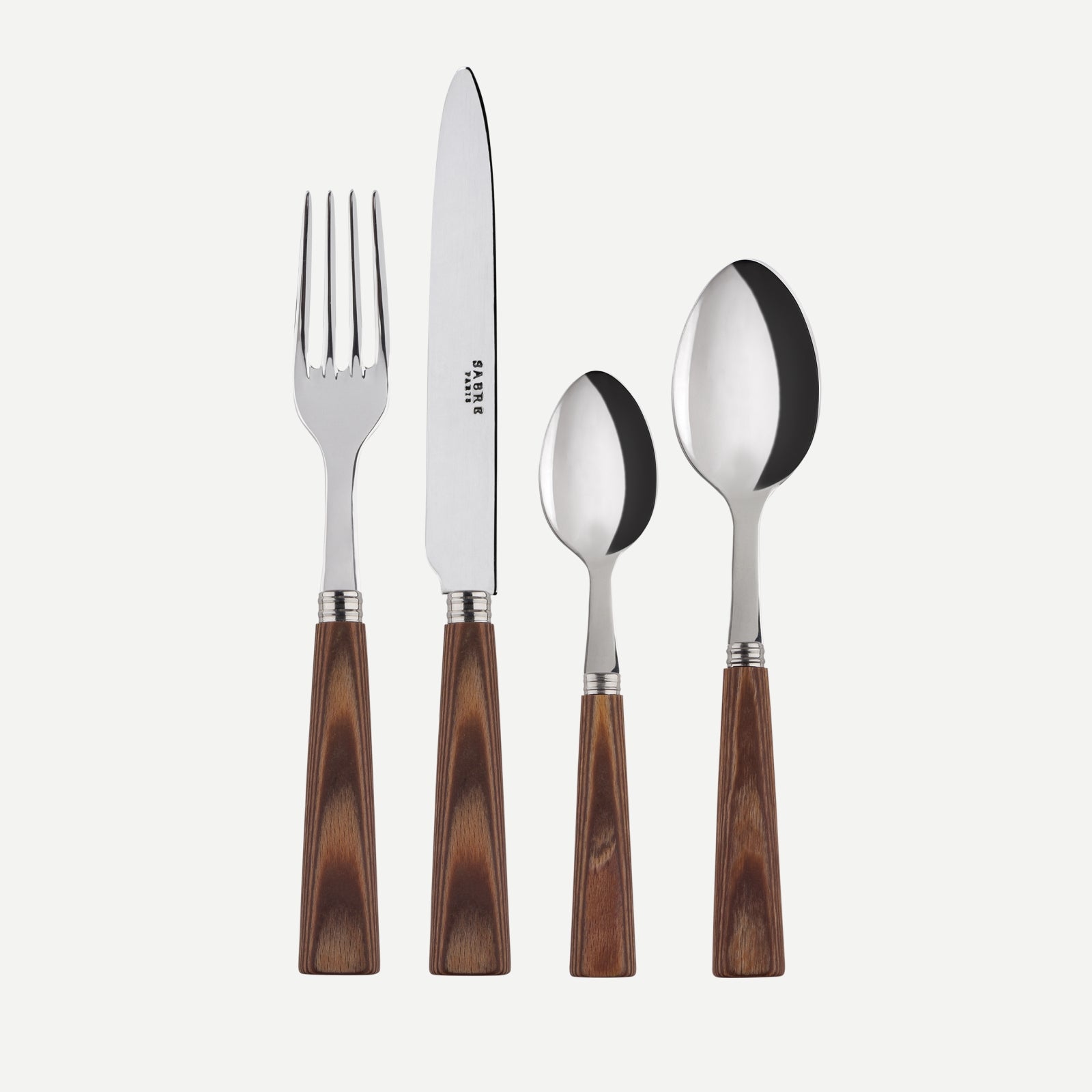 Nature, Light press wood - 4 pieces cutlery set