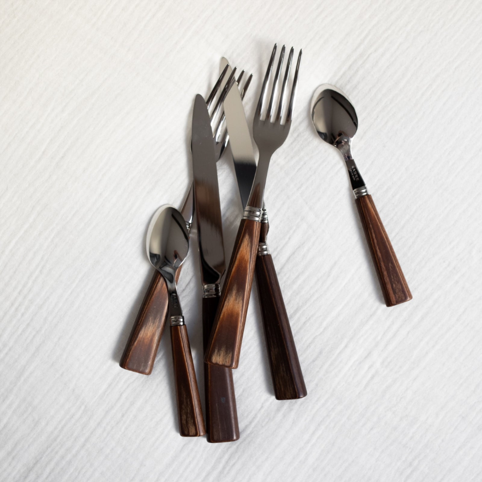 Nature, Light press wood - 24 pieces cutlery set