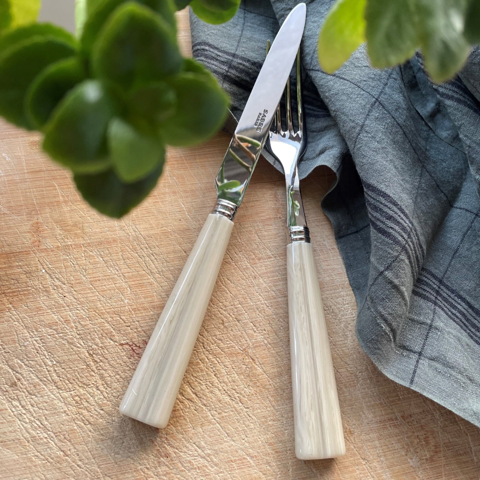 Nature, Faux Horn - 24 pieces cutlery set