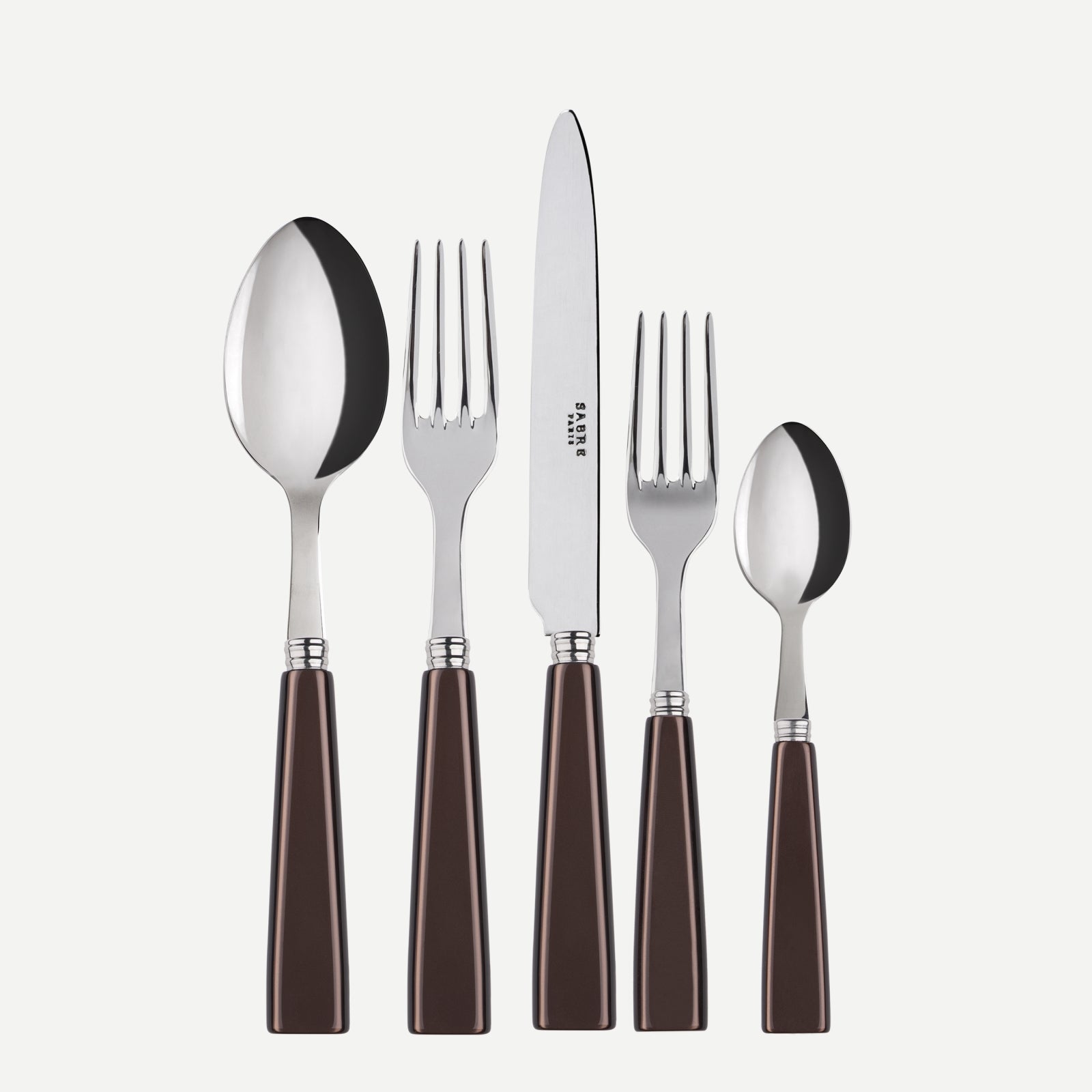 Icône, Brown - 5 pieces cutlery set