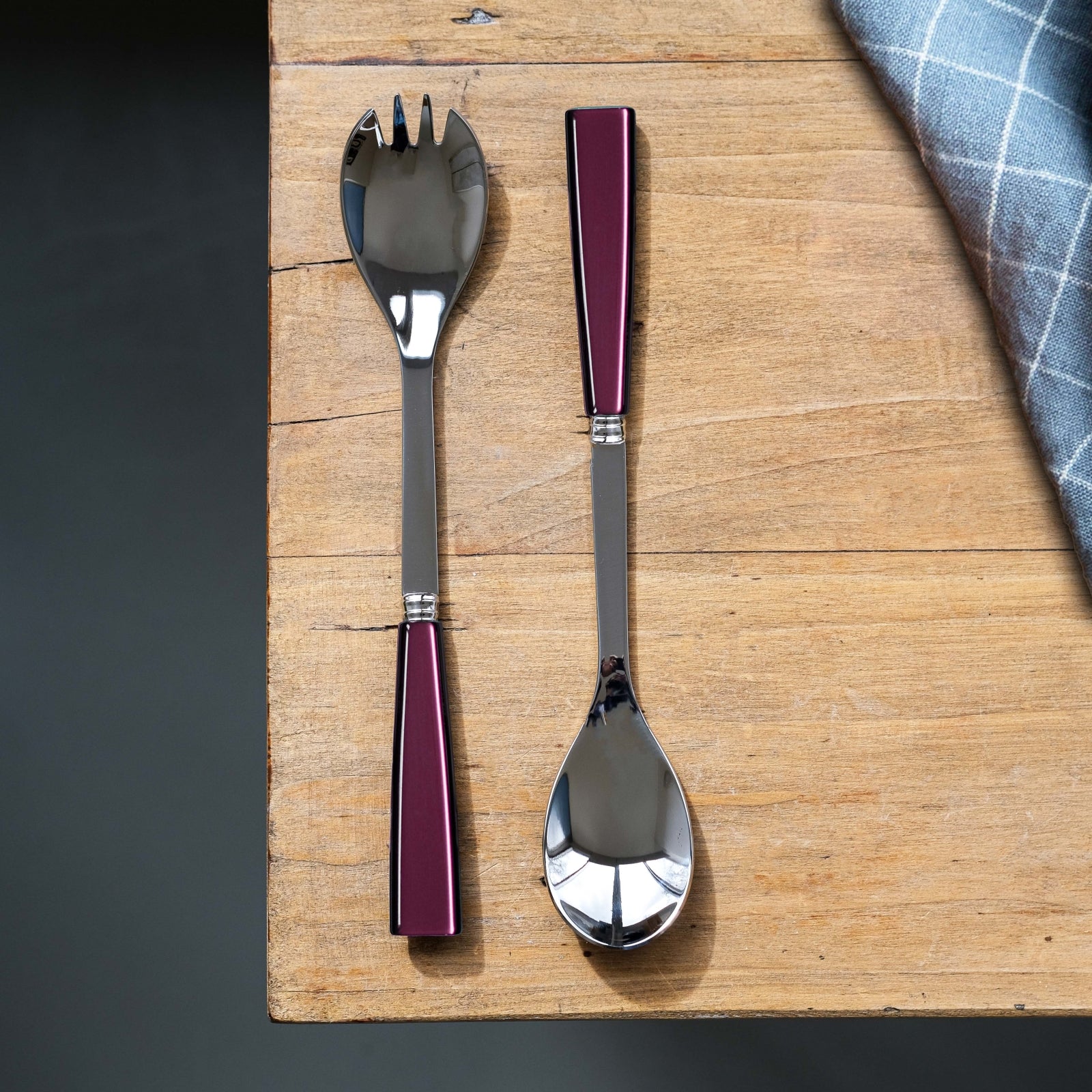 Icône, Aubergine - Salad cutlery set