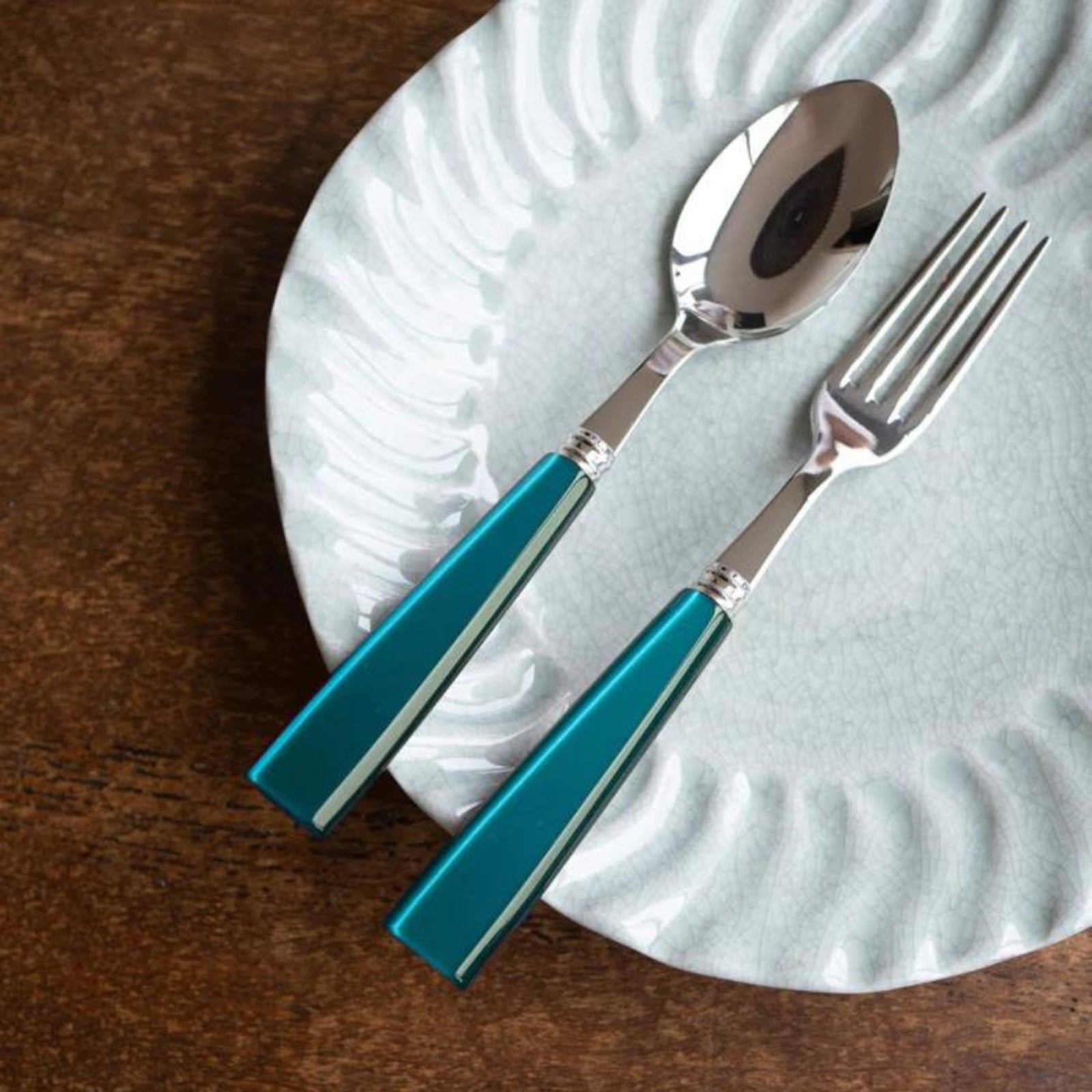 Icône, Turquoise - 32 pieces cutlery set