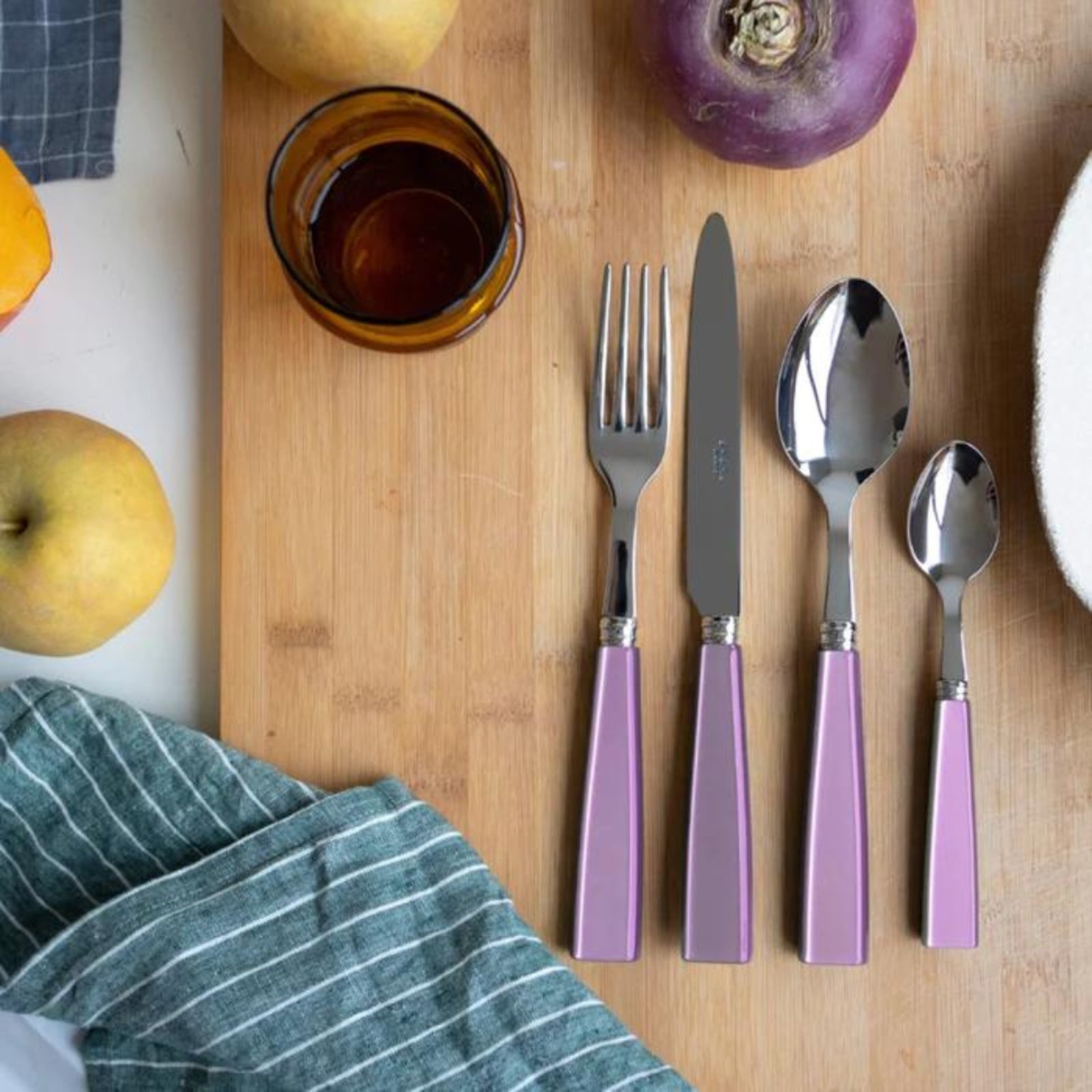 Icône, Lilac - 4 pieces cutlery set