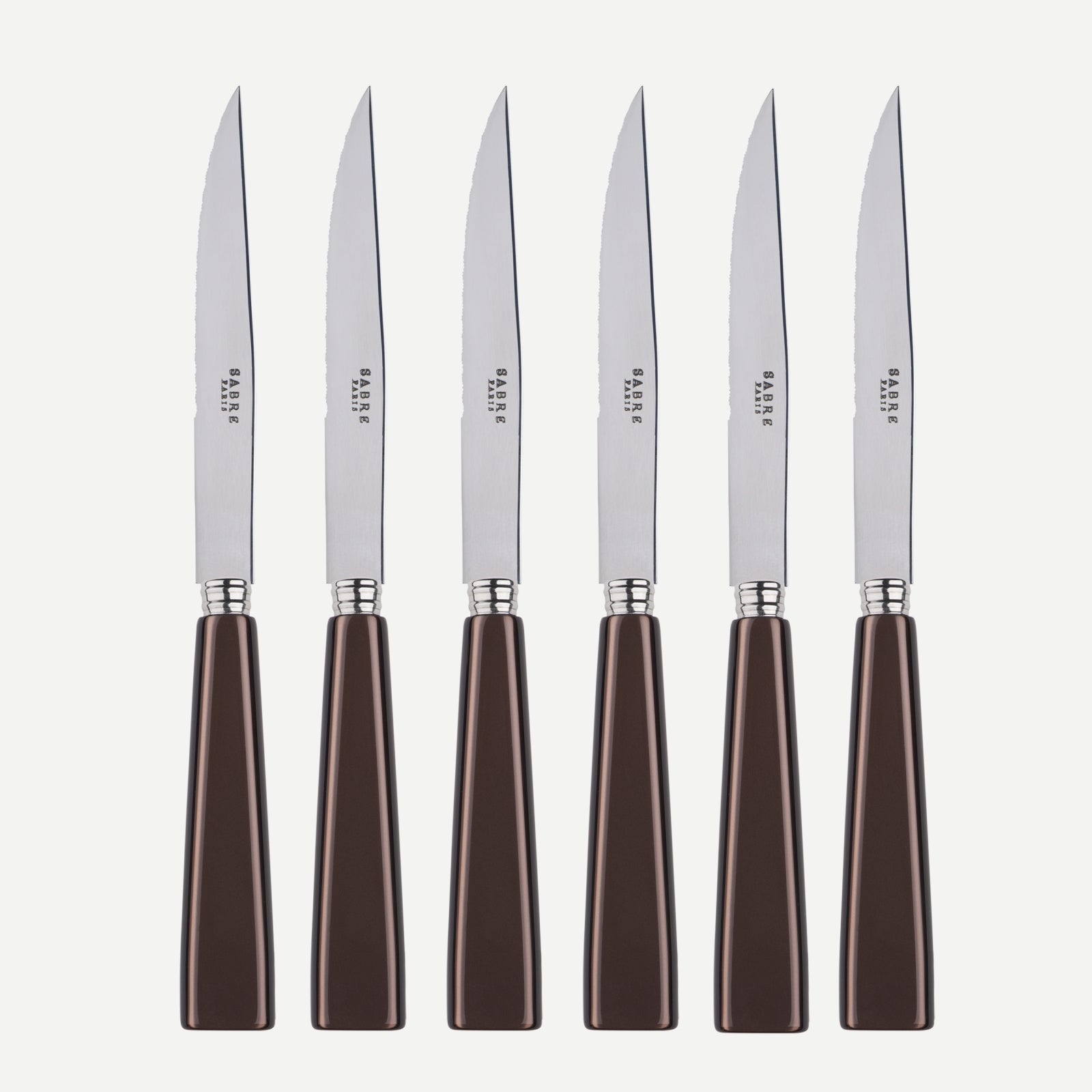 Icône, Brown - Set of 6 steak knives