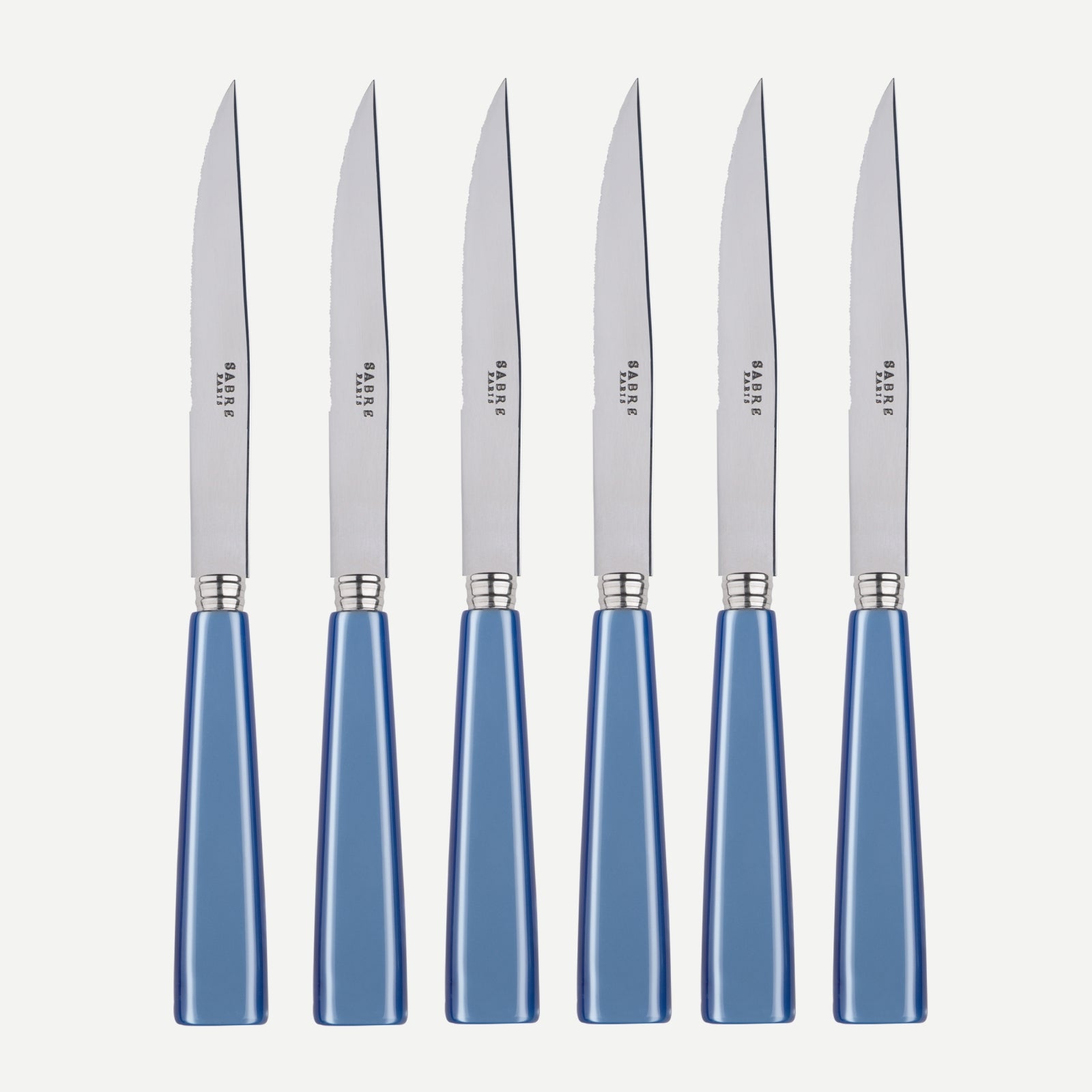 Icône, Light blue - Set of 6 steak knives