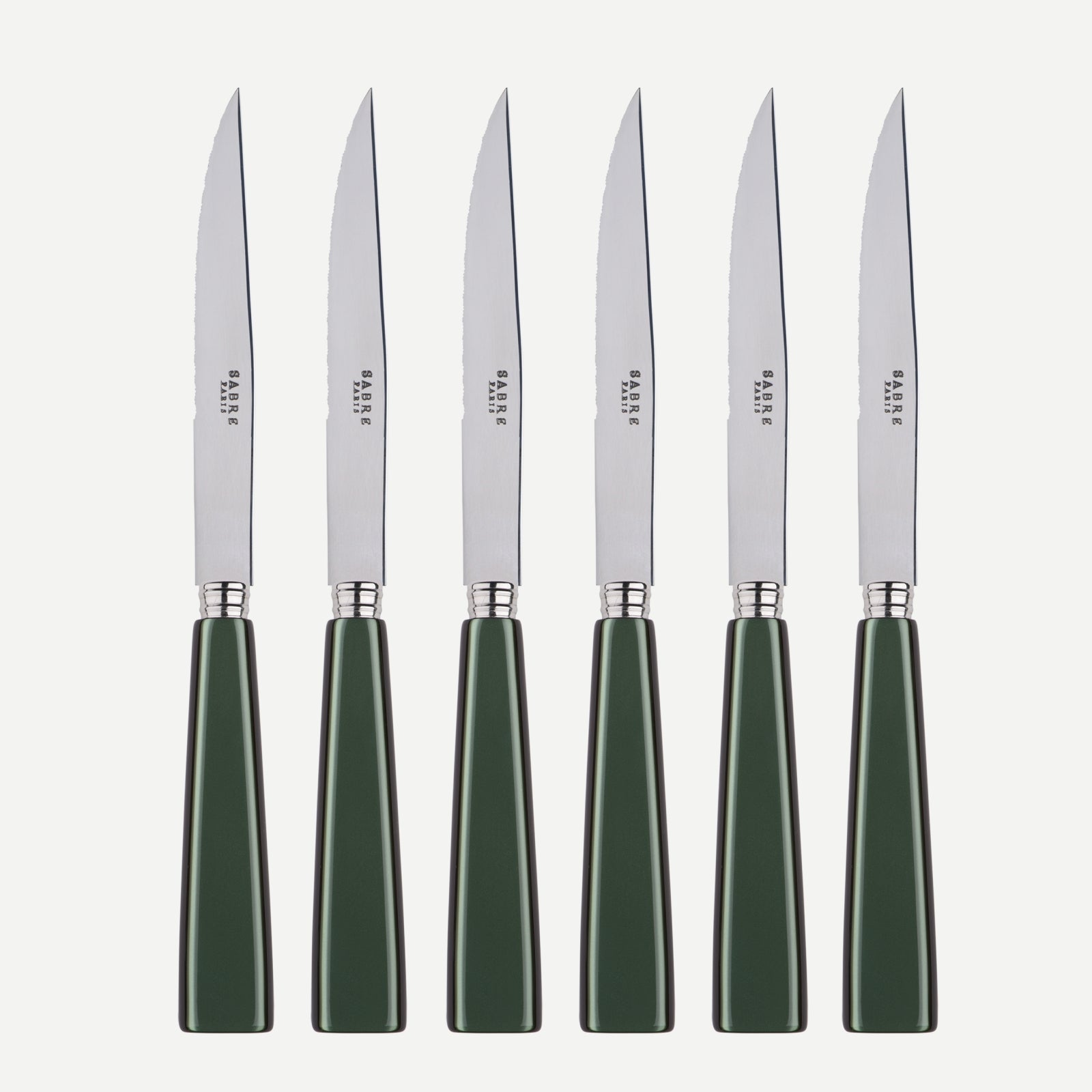 Icône, Dark green - Set of 6 steak knives