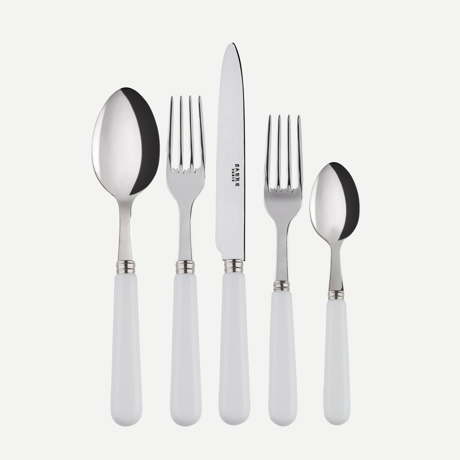 Pop unis, White - 5 pieces cutlery set