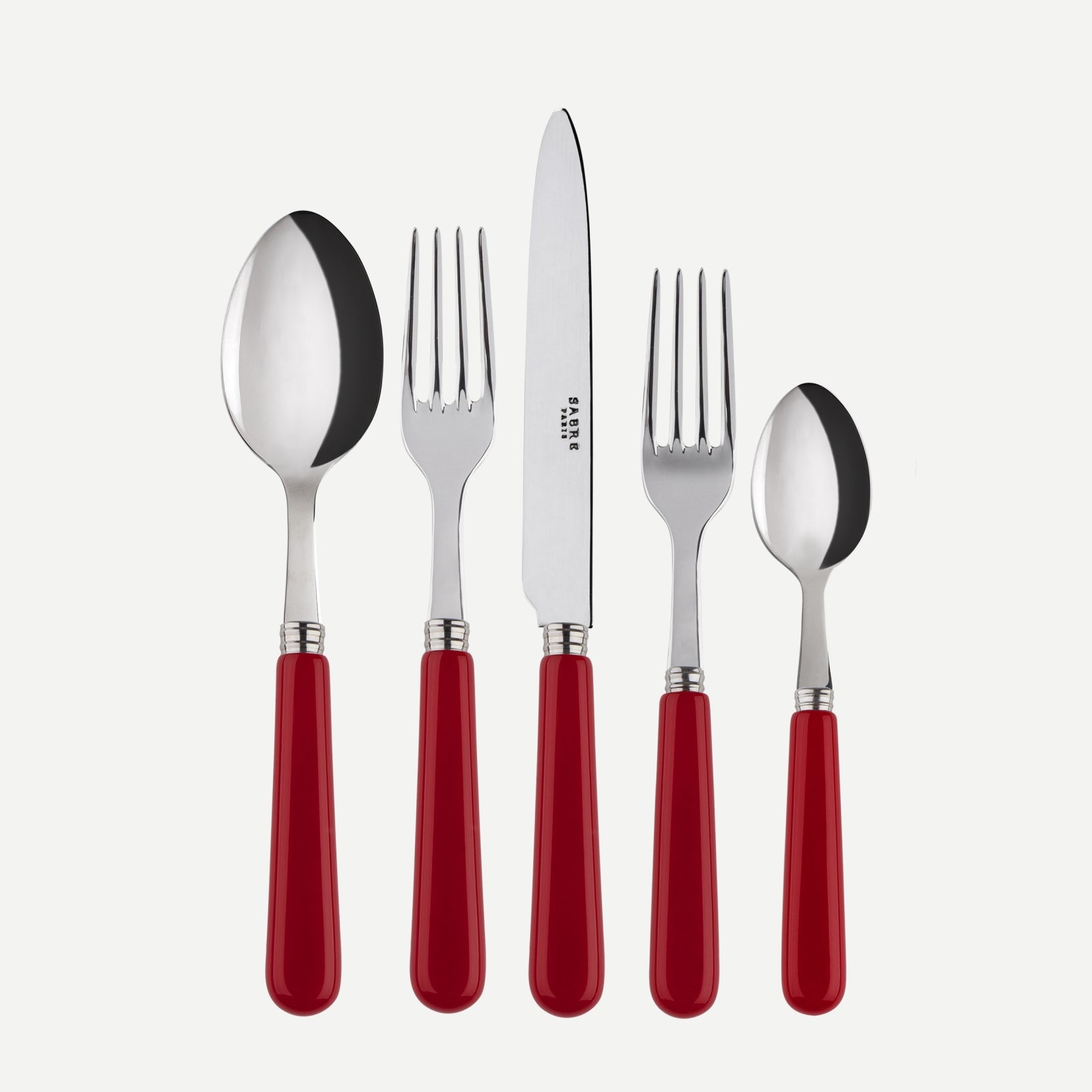 Pop unis, Burgundy - 5 pieces cutlery set