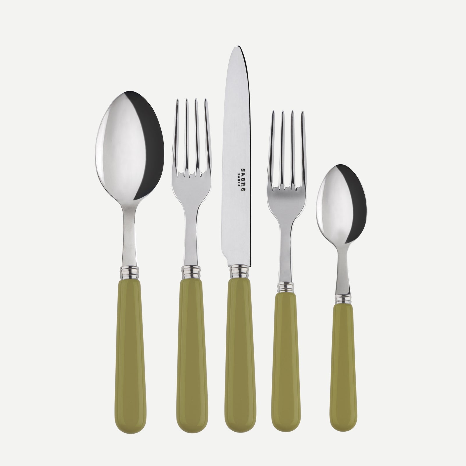 Pop unis, Sage green - 5 pieces cutlery set