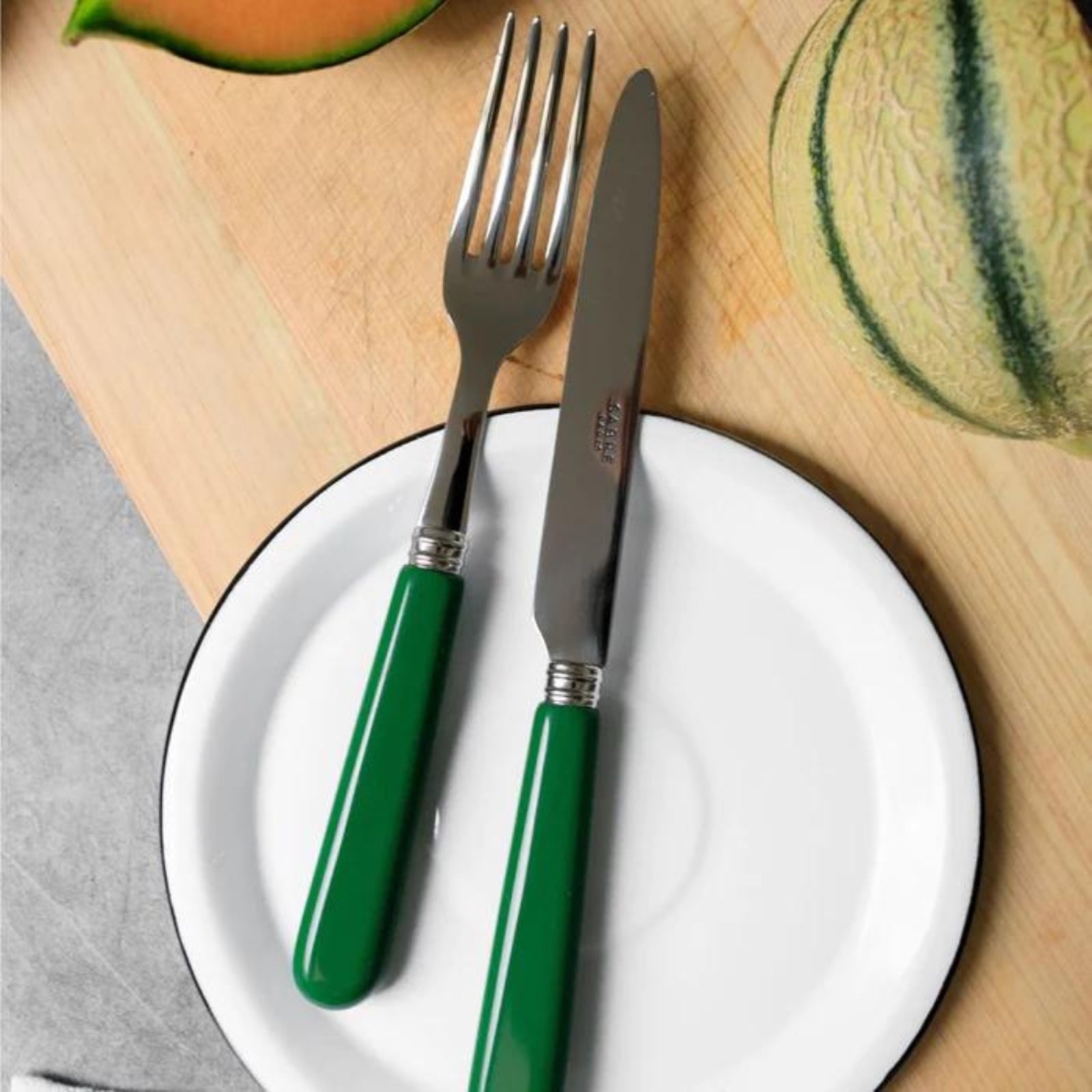Pop unis, Green - 4 pieces cutlery set