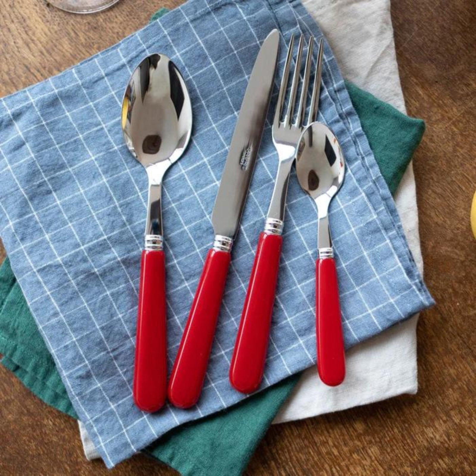 Pop unis, Burgundy - 4 pieces cutlery set