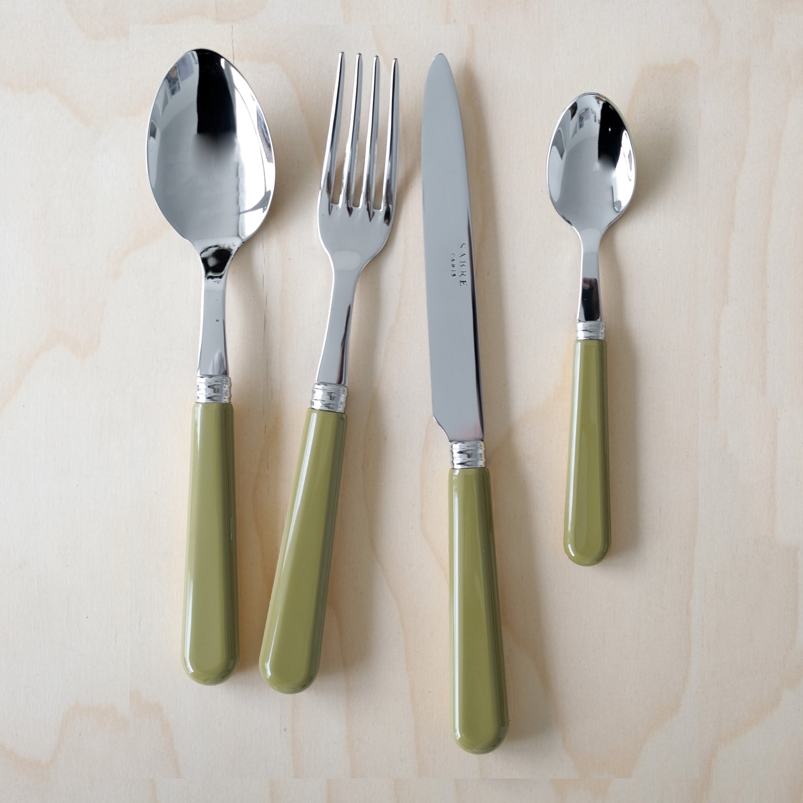 Pop unis, Sage green - 24 pieces cutlery set