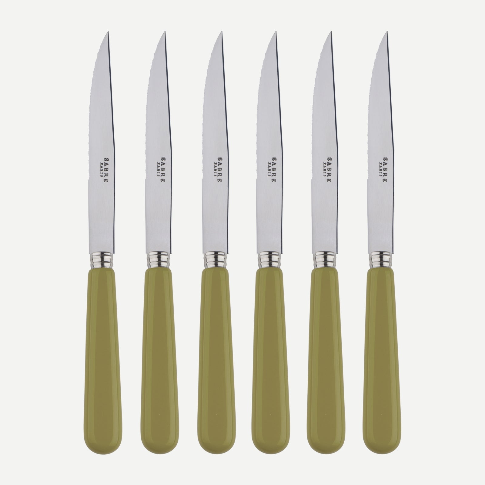 Pop unis, Sage green - Set of 6 steak knives