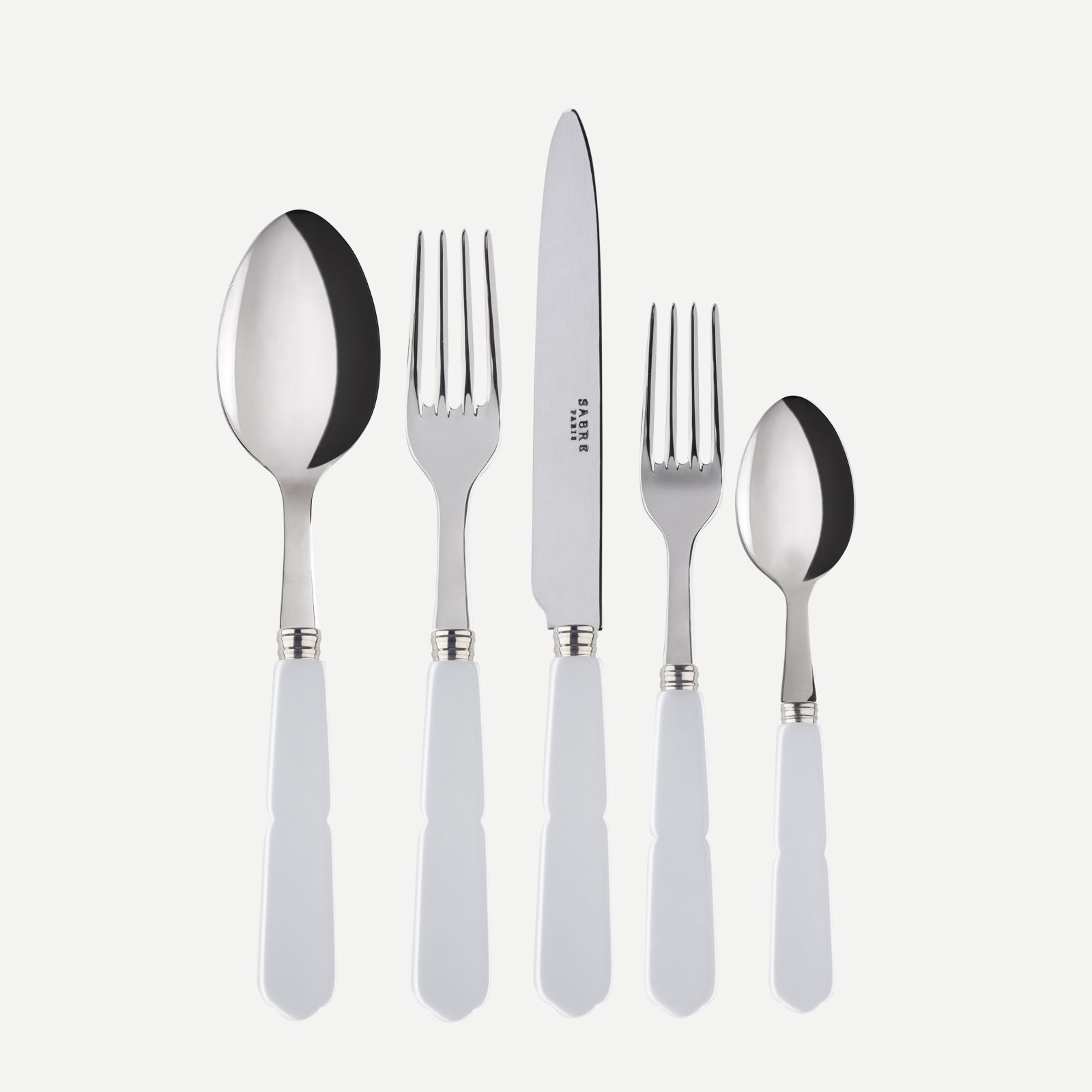 Gustave, White - 5 pieces cutlery set