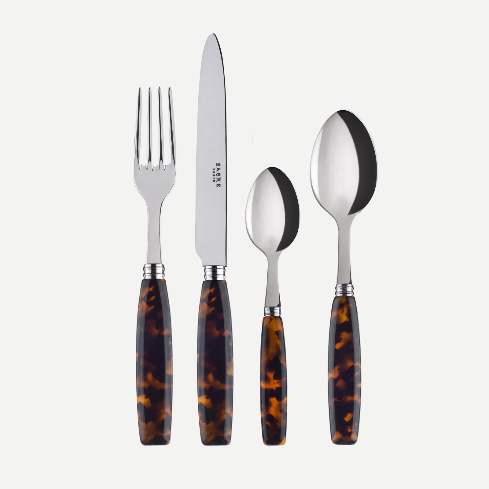 Djembe, Faux Tortoise - 4 pieces cutlery set