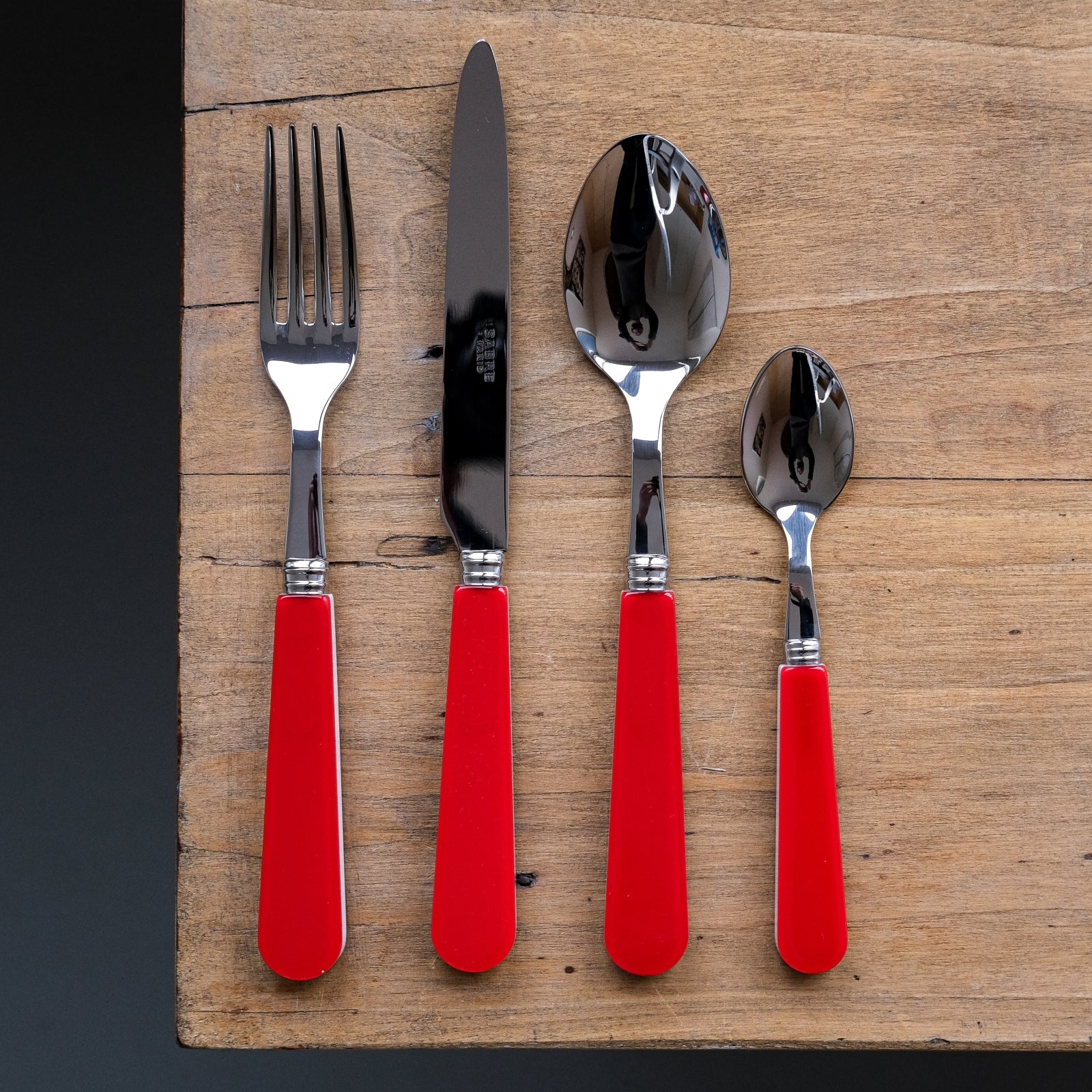 Duo, Red - 5 pieces cutlery set