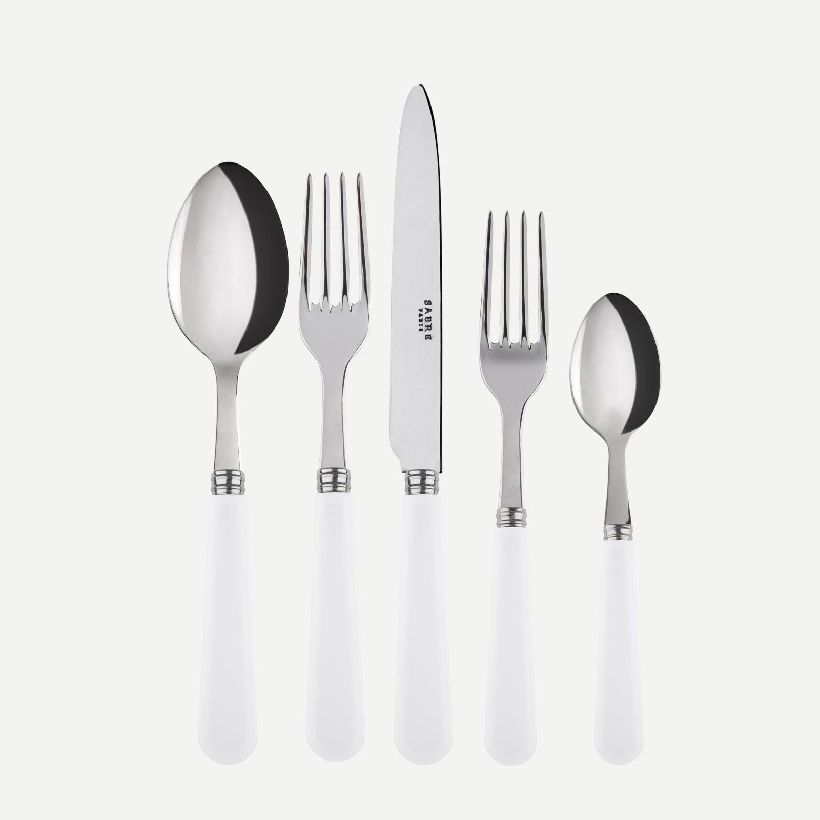 Duo, White - 5 pieces cutlery set