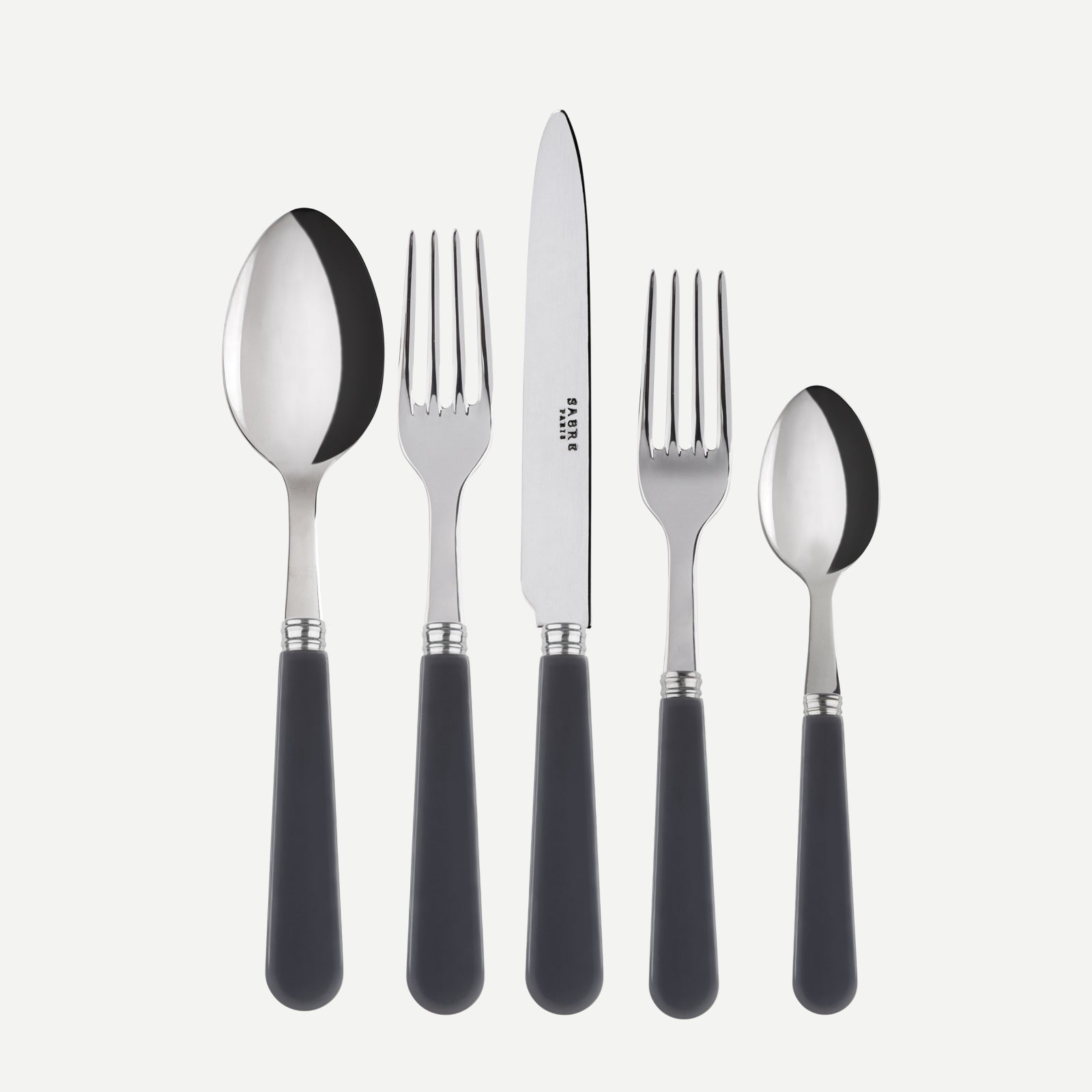 Duo, Dark grey - 5 pieces cutlery set