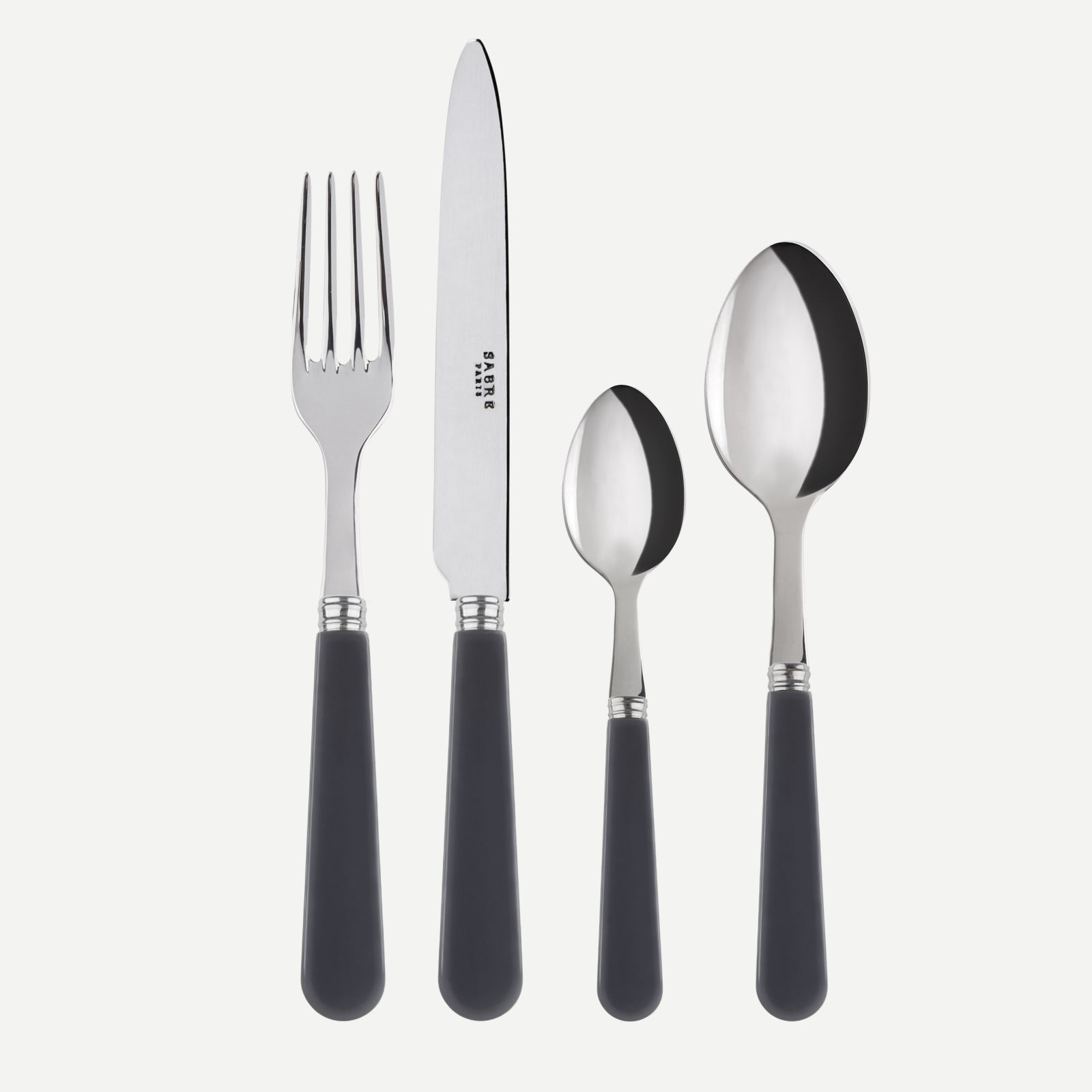 Duo, Dark grey - 24 pieces cutlery set