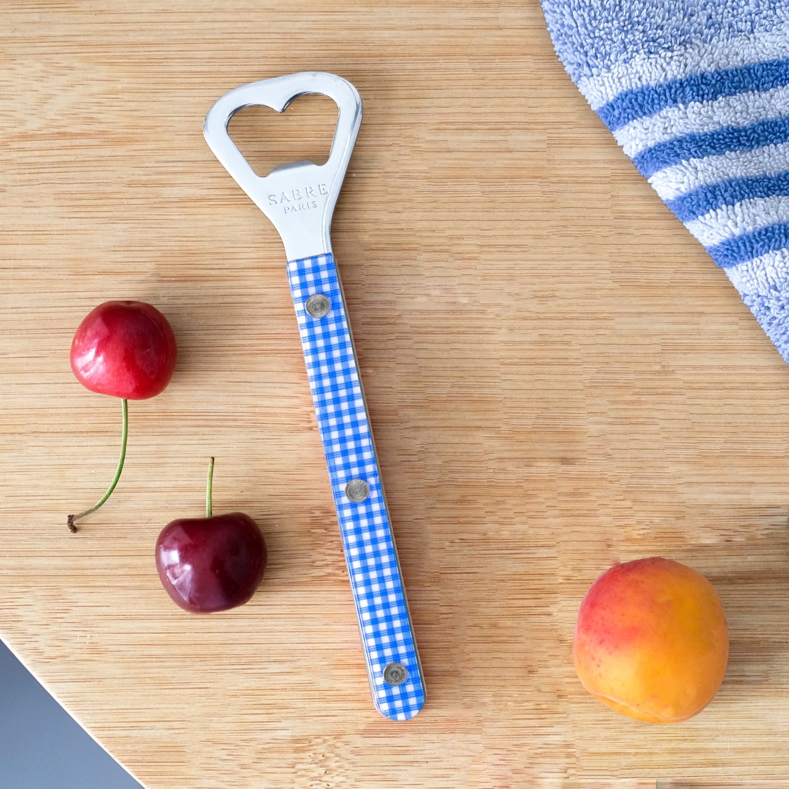Bistrot Gingham, Blue - Bottle opener