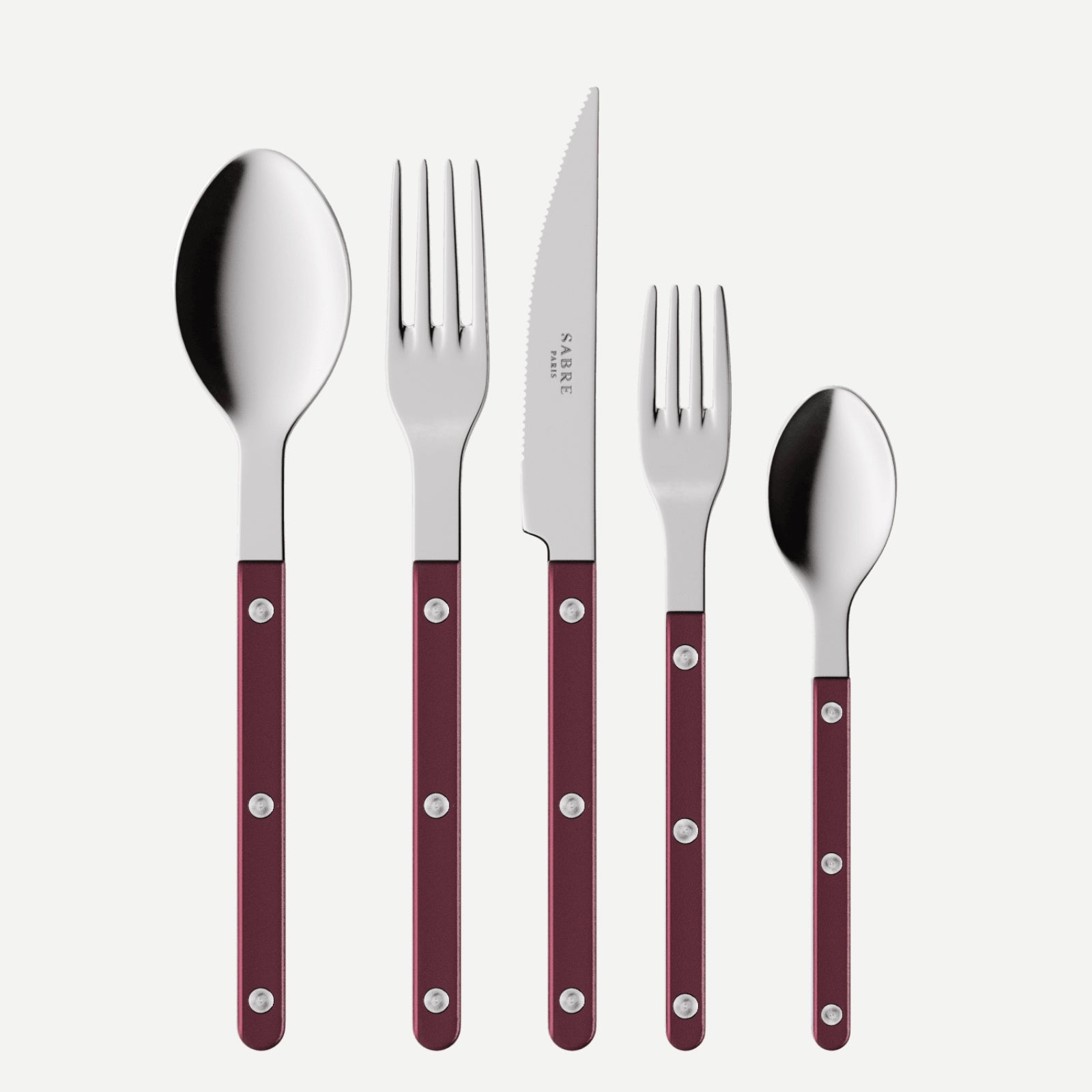 Bistrot Pearly, Aubergine - 5 pieces cutlery set
