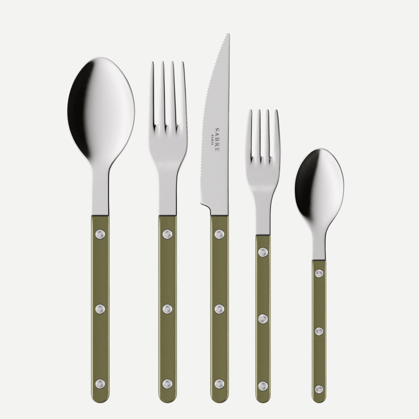 Bistrot Pearly, Olive - 5 pieces cutlery set