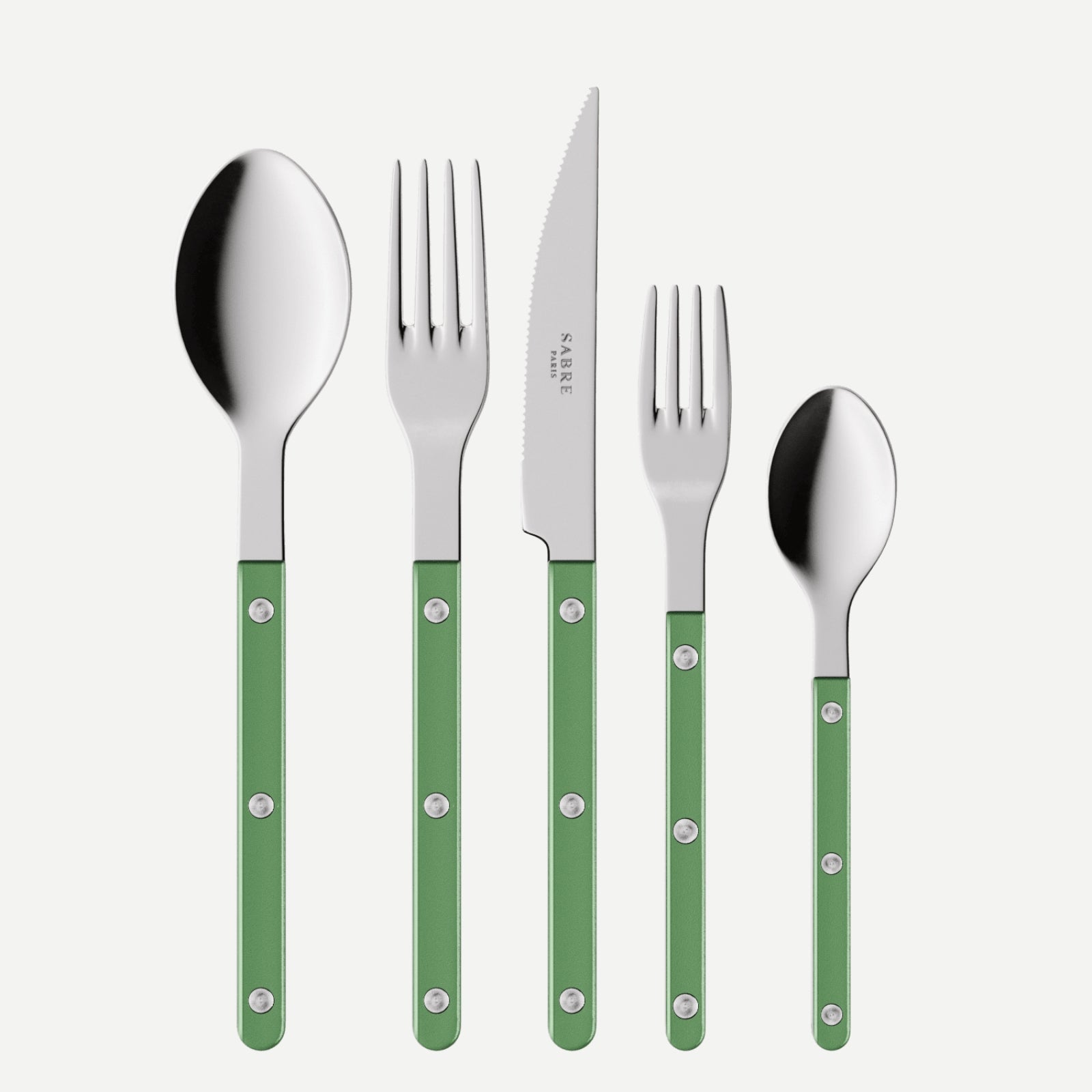 Bistrot Pearly, Garden green - 5 pieces cutlery set