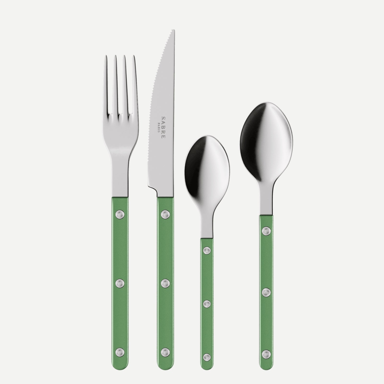 Bistrot Pearly, Garden green - 4 pieces cutlery set