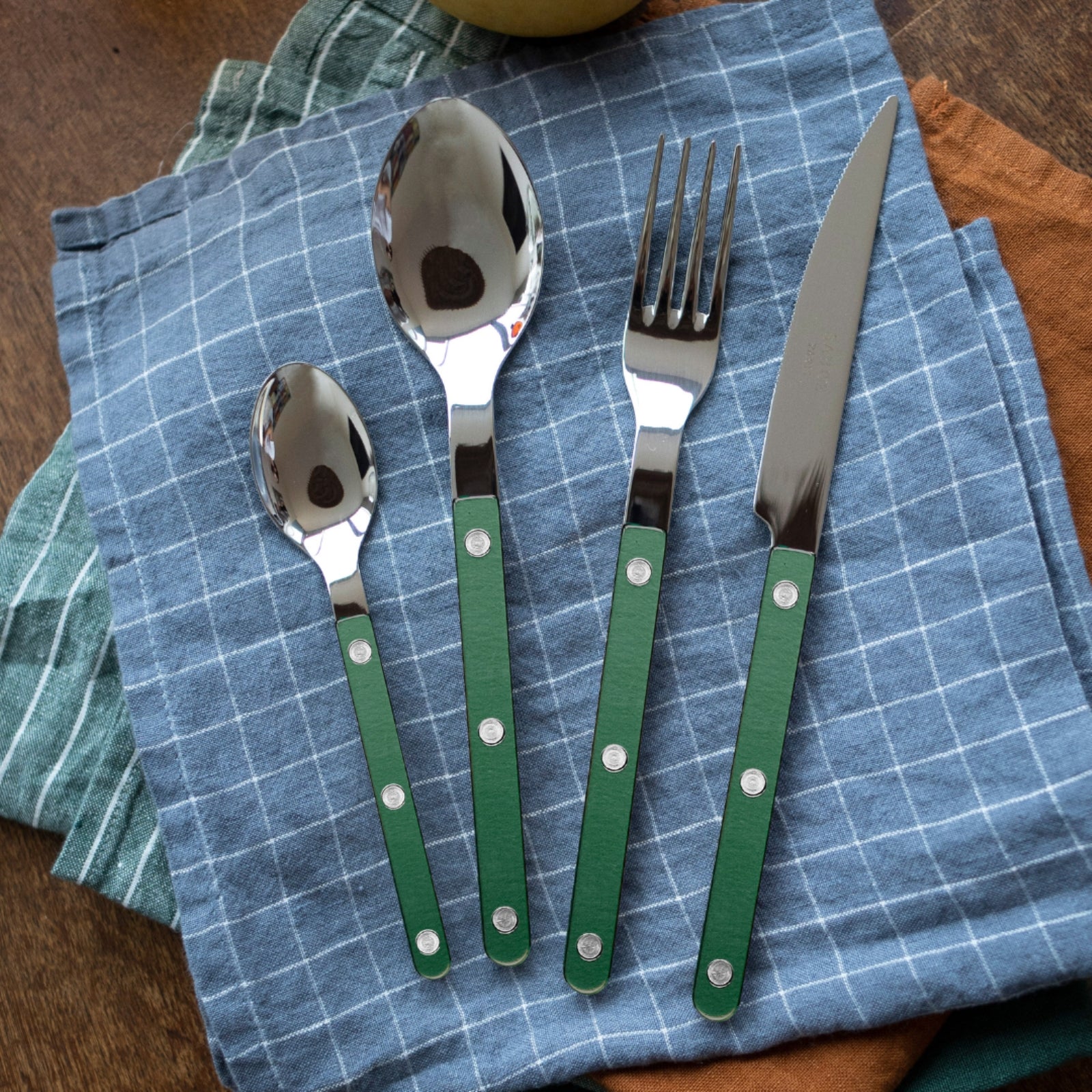 Bistrot Pearly, Dark green - 24 pieces cutlery set