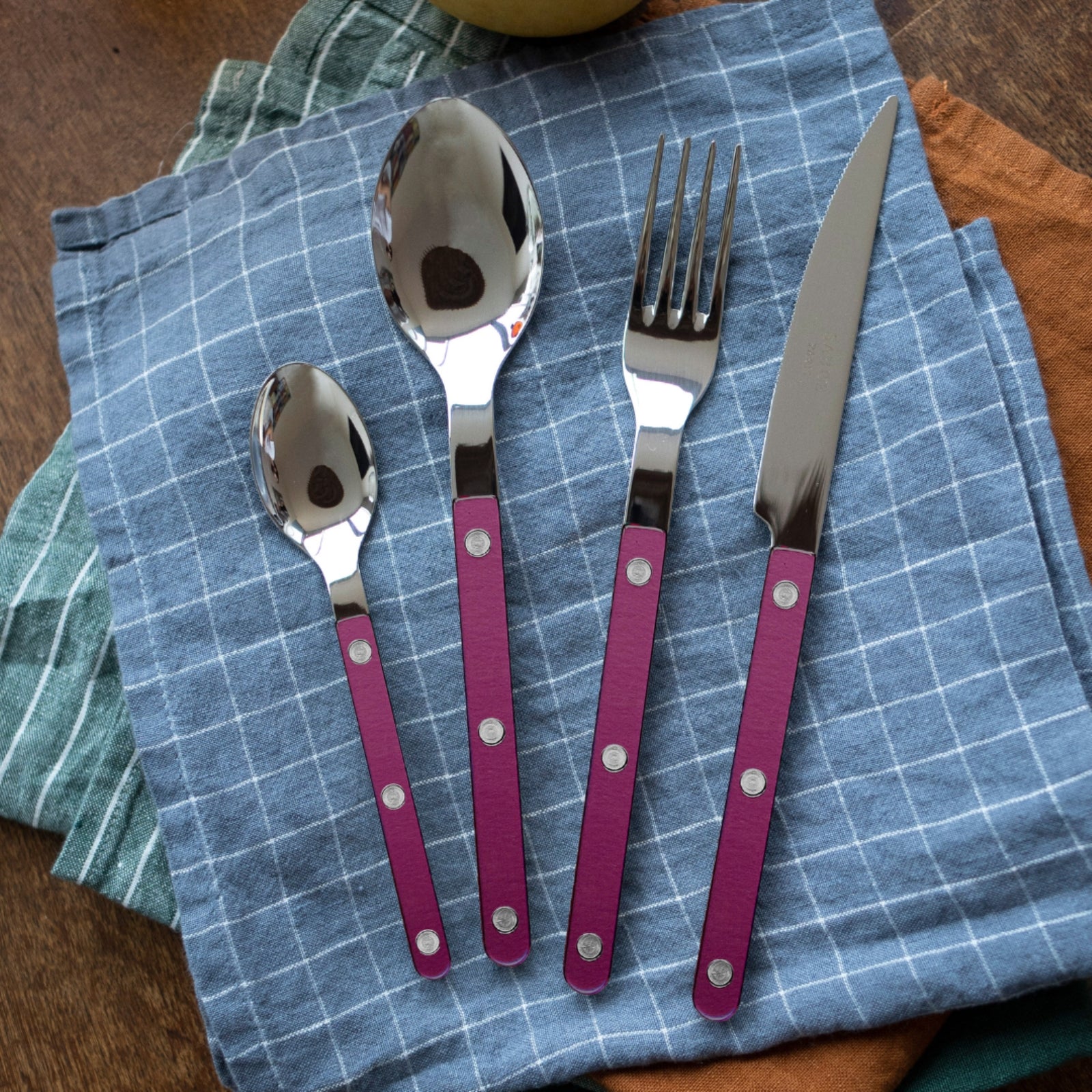 Bistrot Pearly, Aubergine - Box of 5 pieces cutlery set