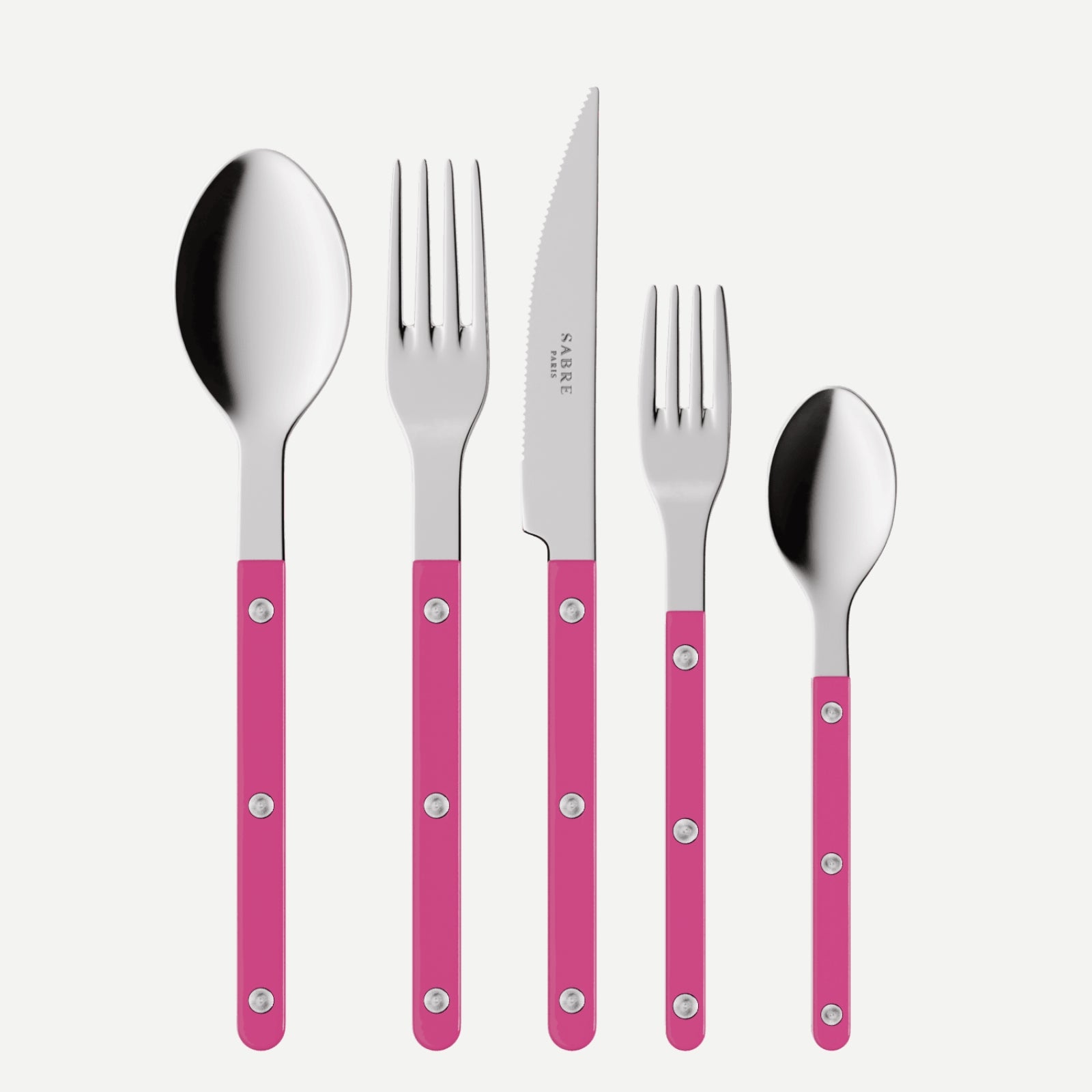 Bistrot Solid, Raspberry - 5 pieces cutlery set