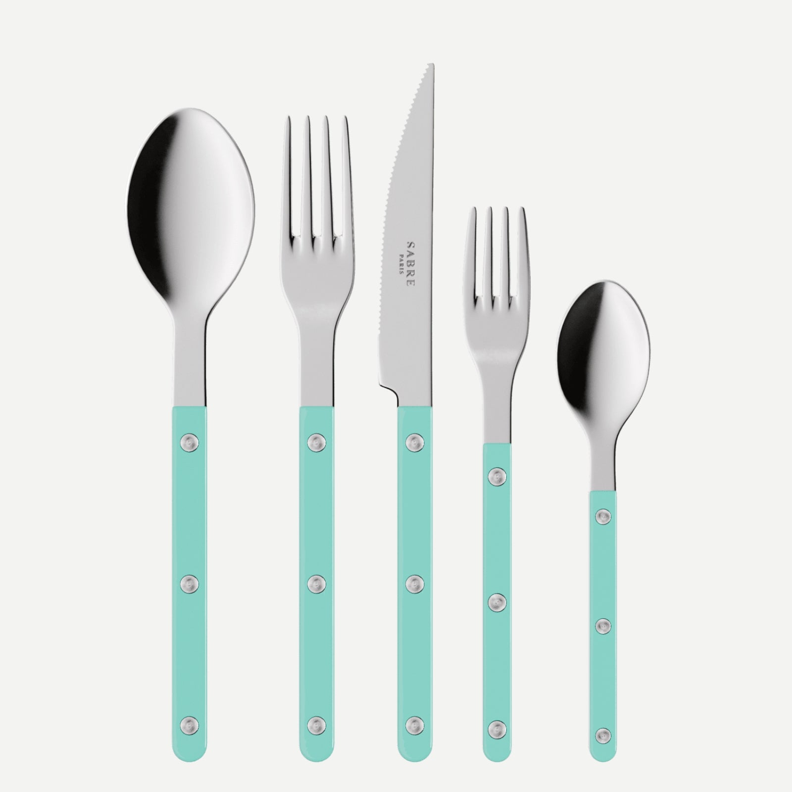 Bistrot Solid, Turquoise - 5 pieces cutlery set