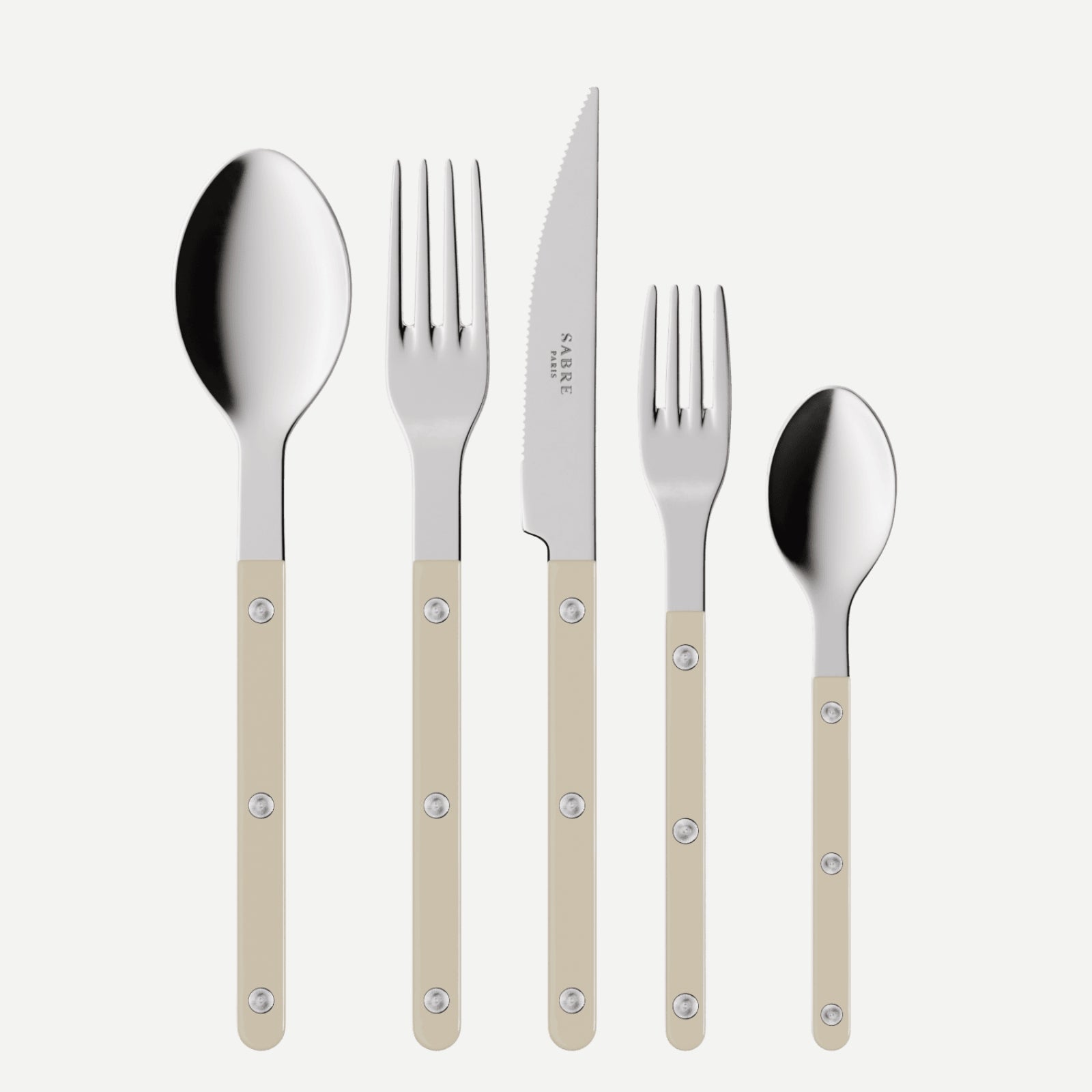 Bistrot Solid, Light kaki - 5 pieces cutlery set