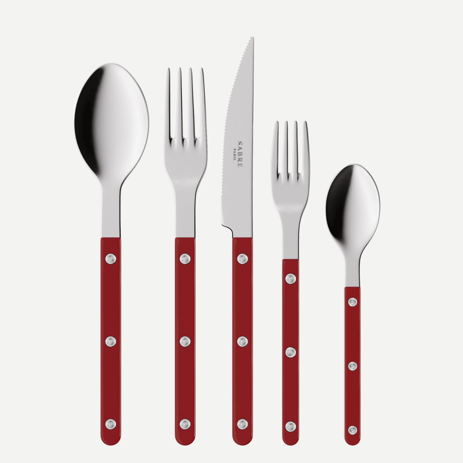 Bistrot Solid, Burgundy - 5 pieces cutlery set