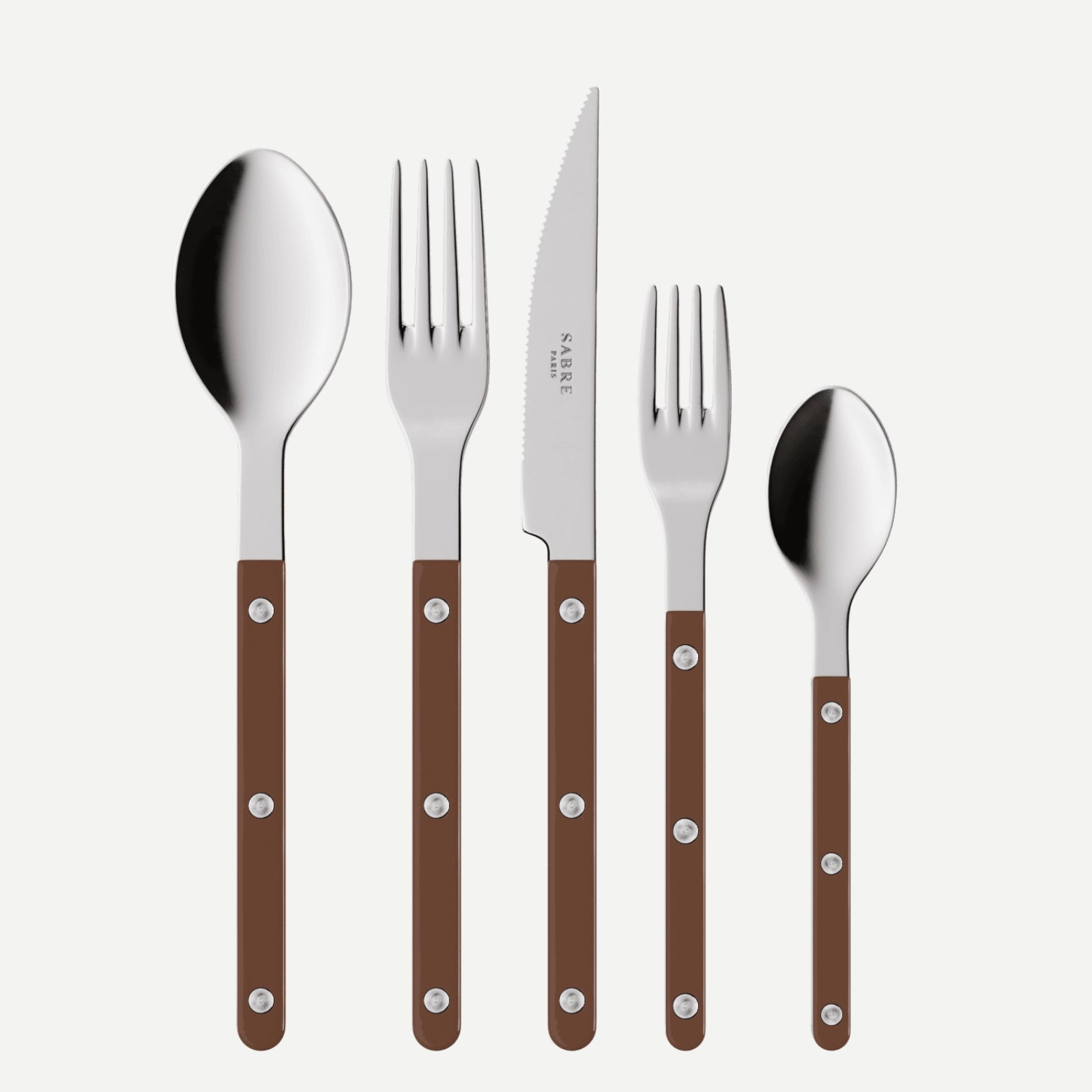 Bistrot Solid, Chocolate - 5 pieces cutlery set
