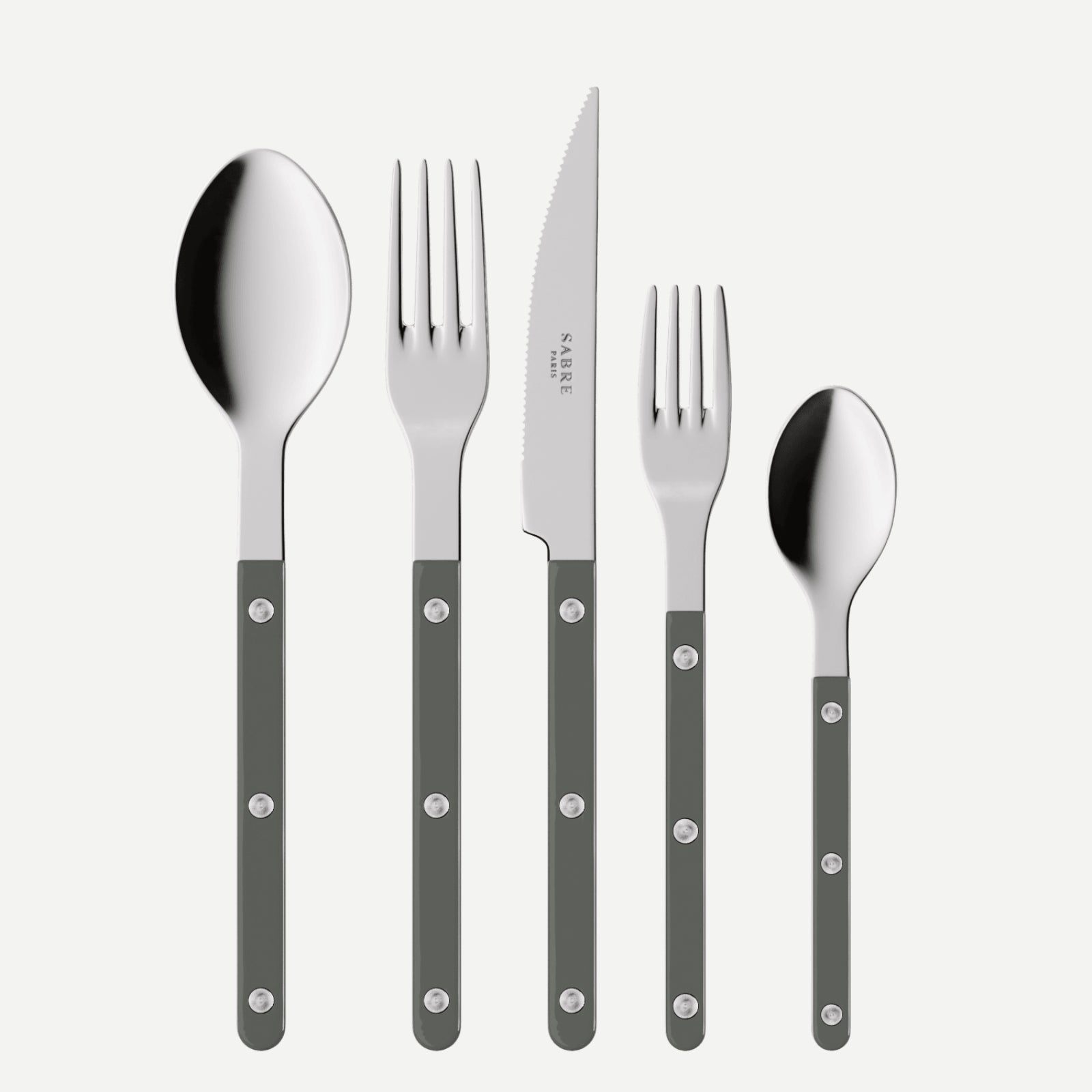 Bistrot Solid, Dark grey - 5 pieces cutlery set