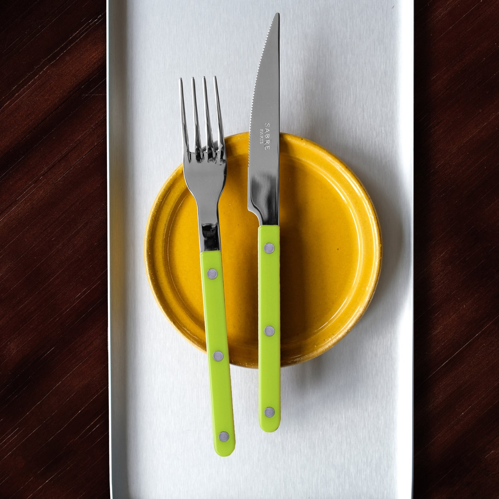 Bistrot Solid, Lime - 5 pieces cutlery set