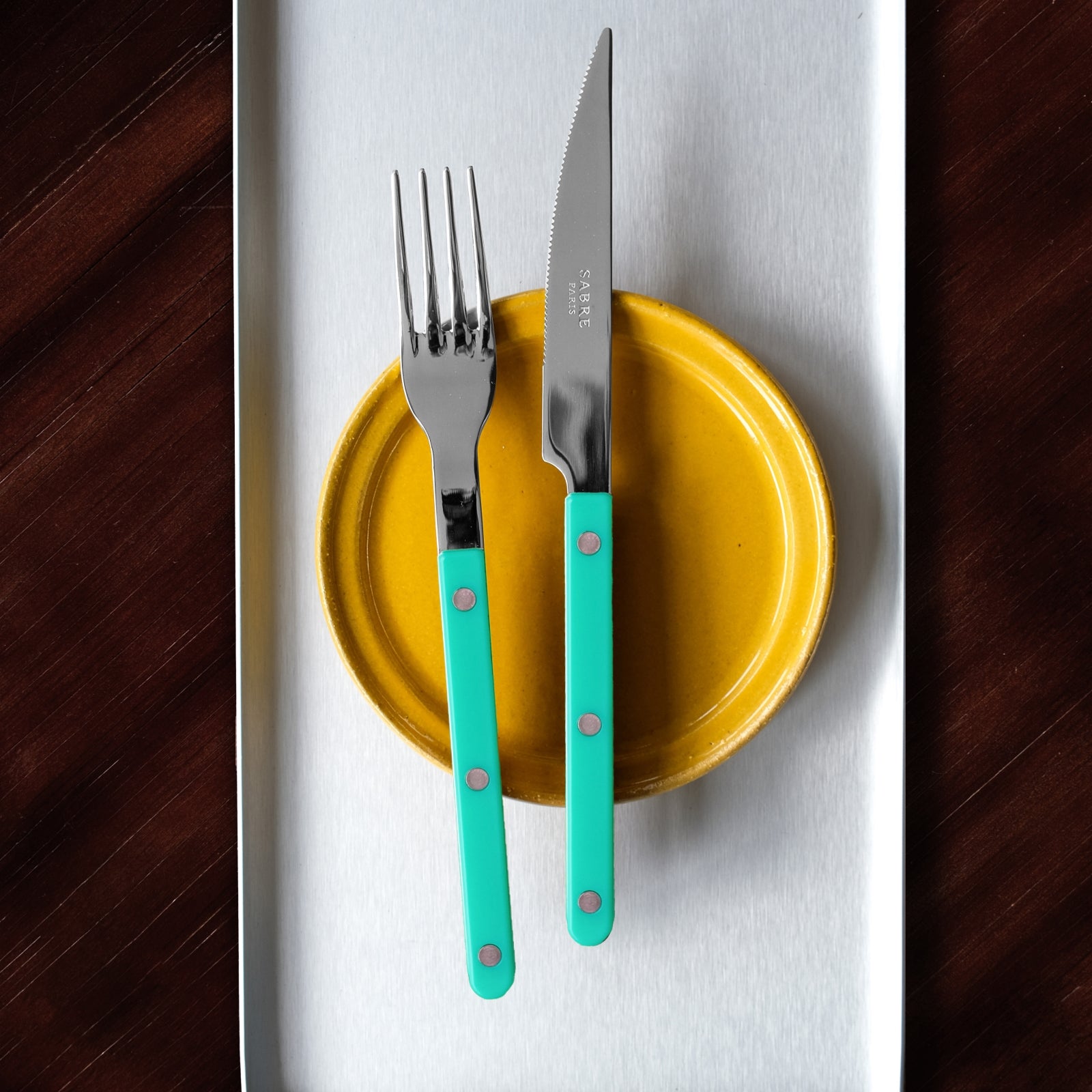 Bistrot Solid, Turquoise - 32 pieces cutlery set