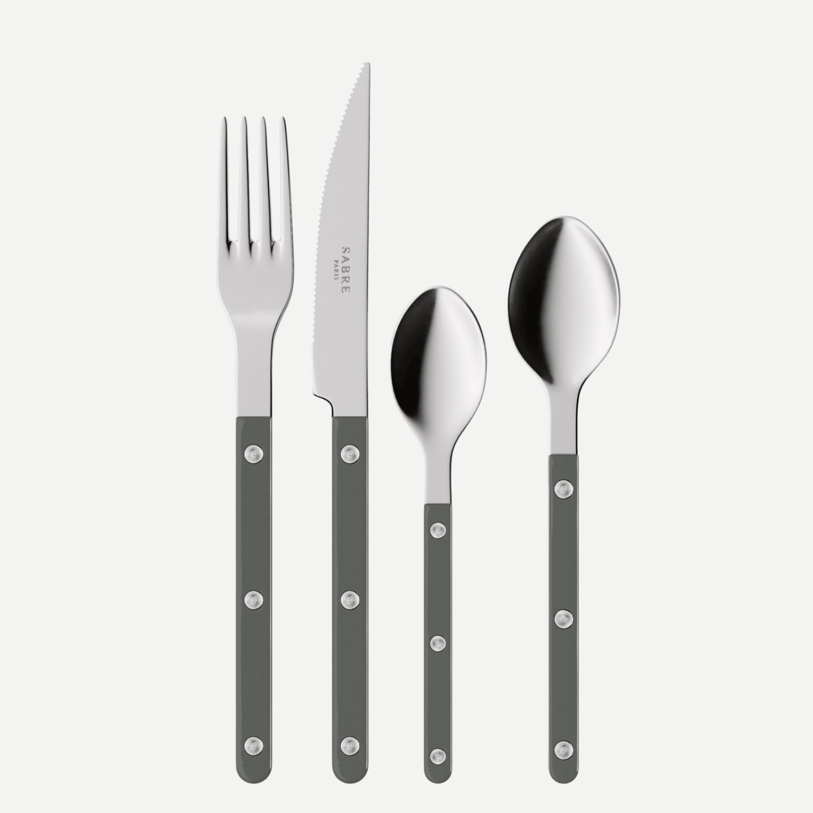 Bistrot Solid, Dark grey - 32 pieces cutlery set
