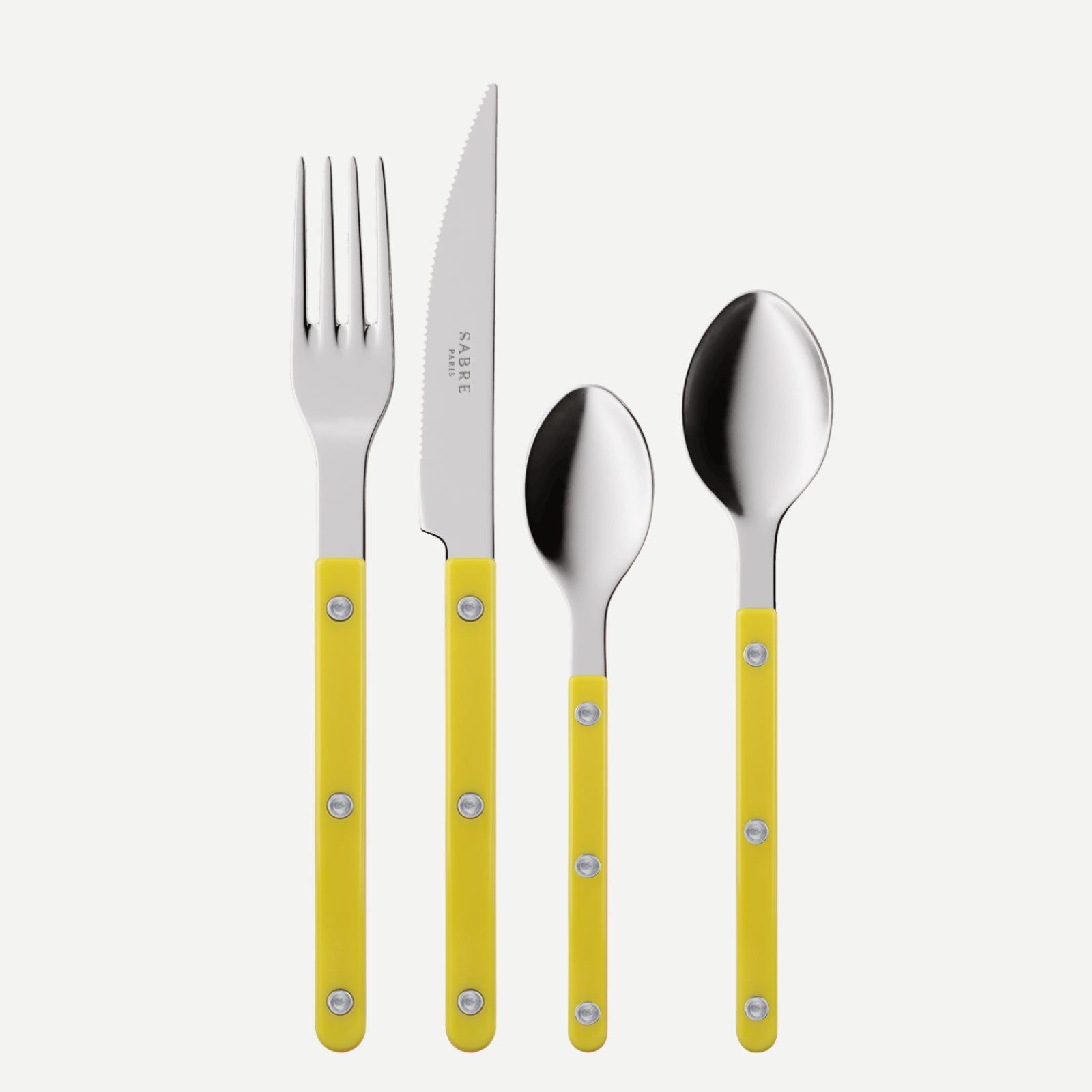 Bistrot Solid, Yellow - 4 pieces cutlery set