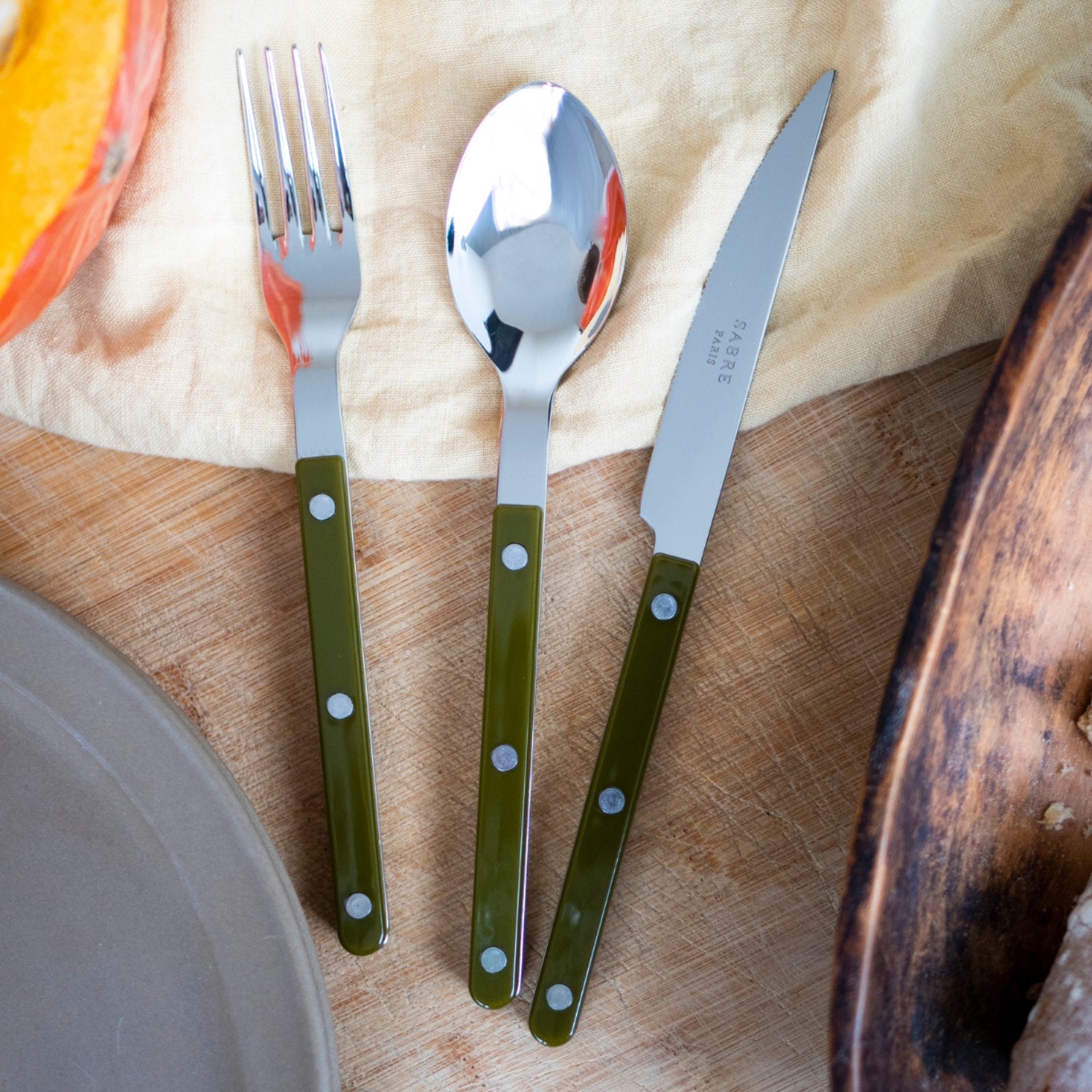 Bistrot Solid, Green fern - 24 pieces cutlery set