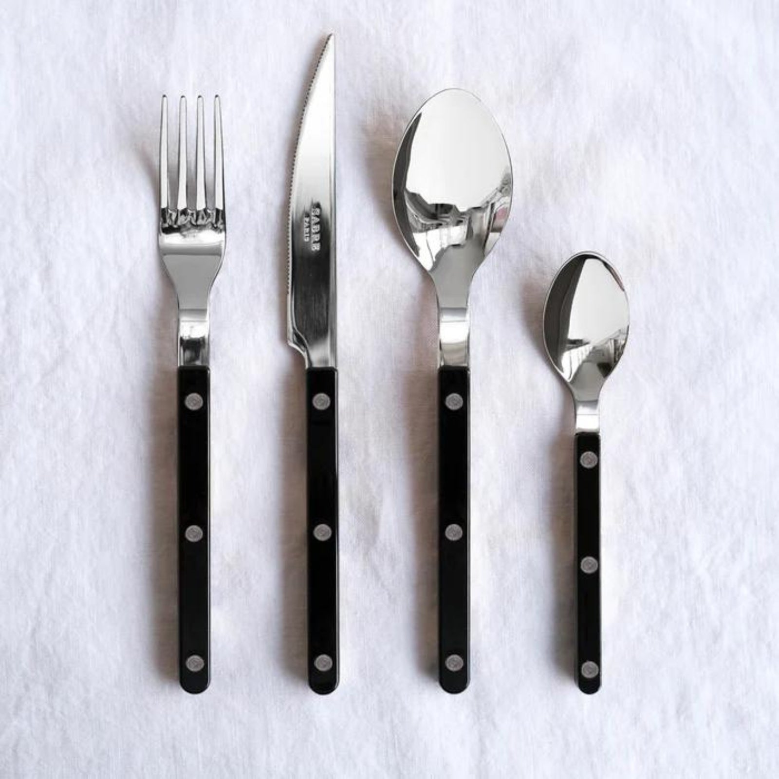 Bistrot Solid, Black - Box of 5 pieces cutlery set