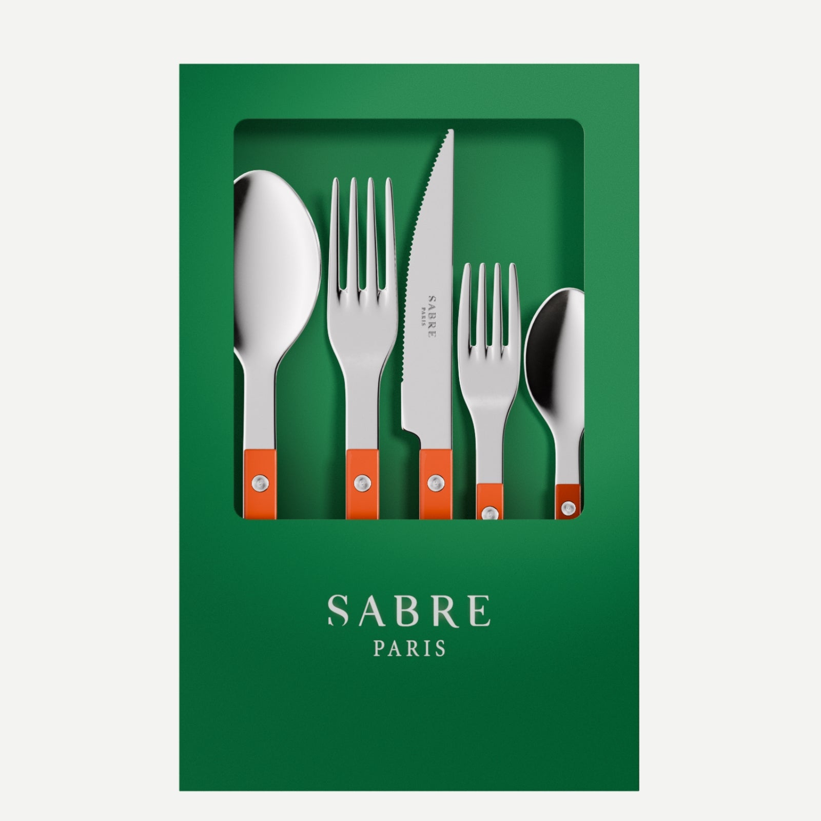 Bistrot Solid, Orange - Box of 5 pieces cutlery set