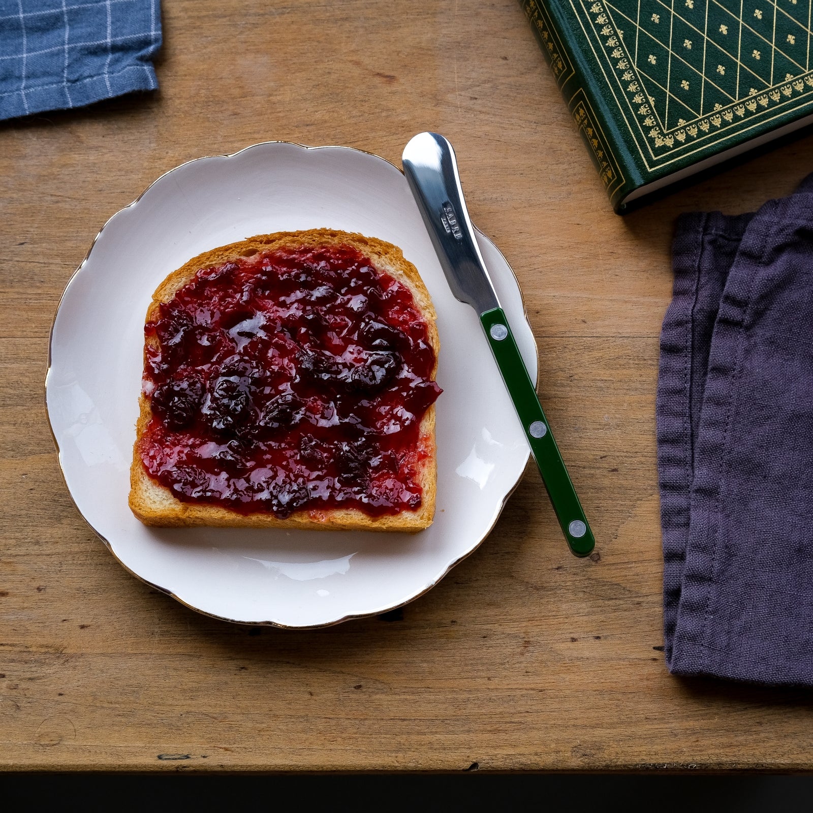 Bistrot Solid, Green - Box of 4 butter spreaders