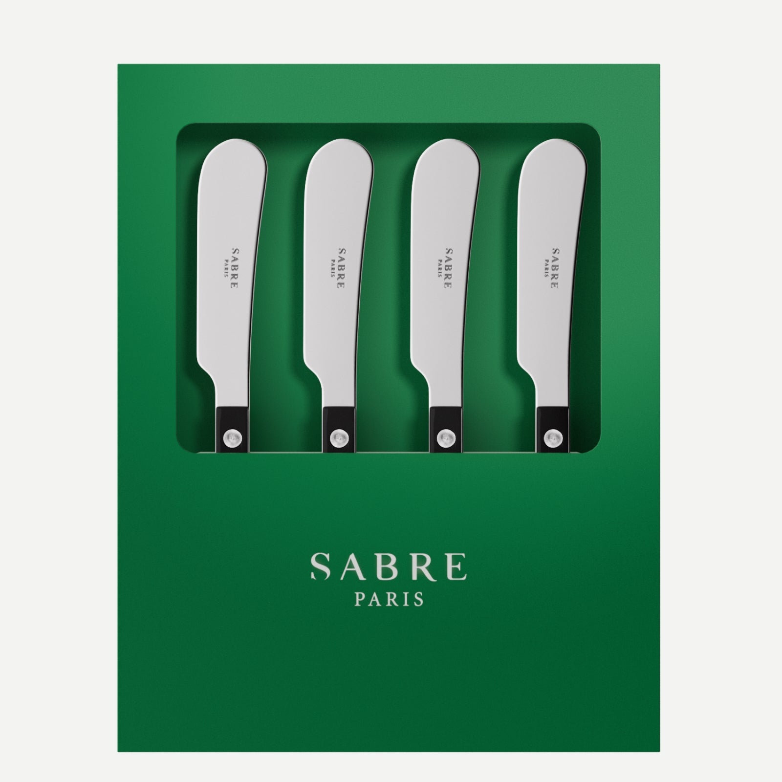 Bistrot Solid, Black - Box of 4 butter spreaders