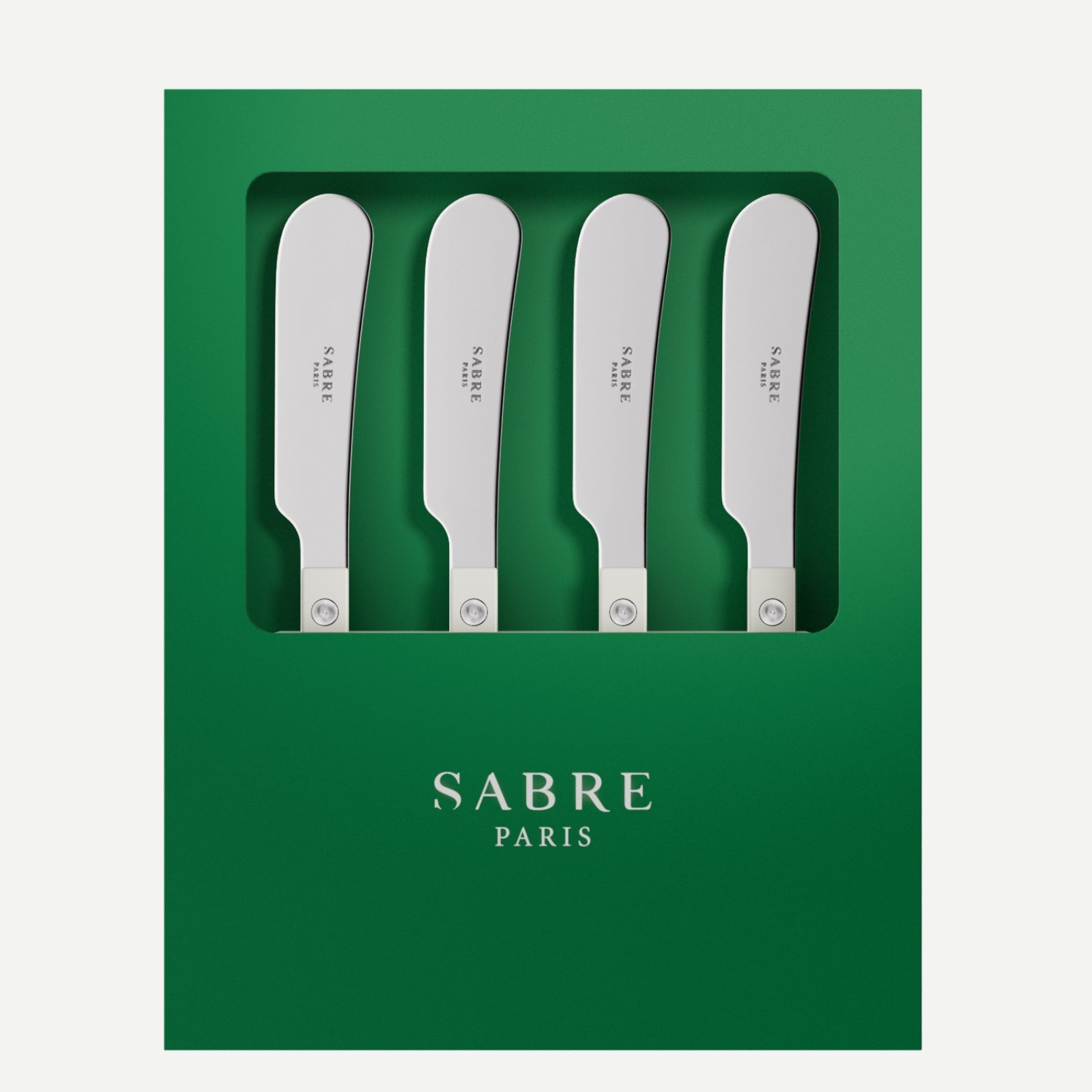 Bistrot Solid, White - Box of 4 butter spreaders